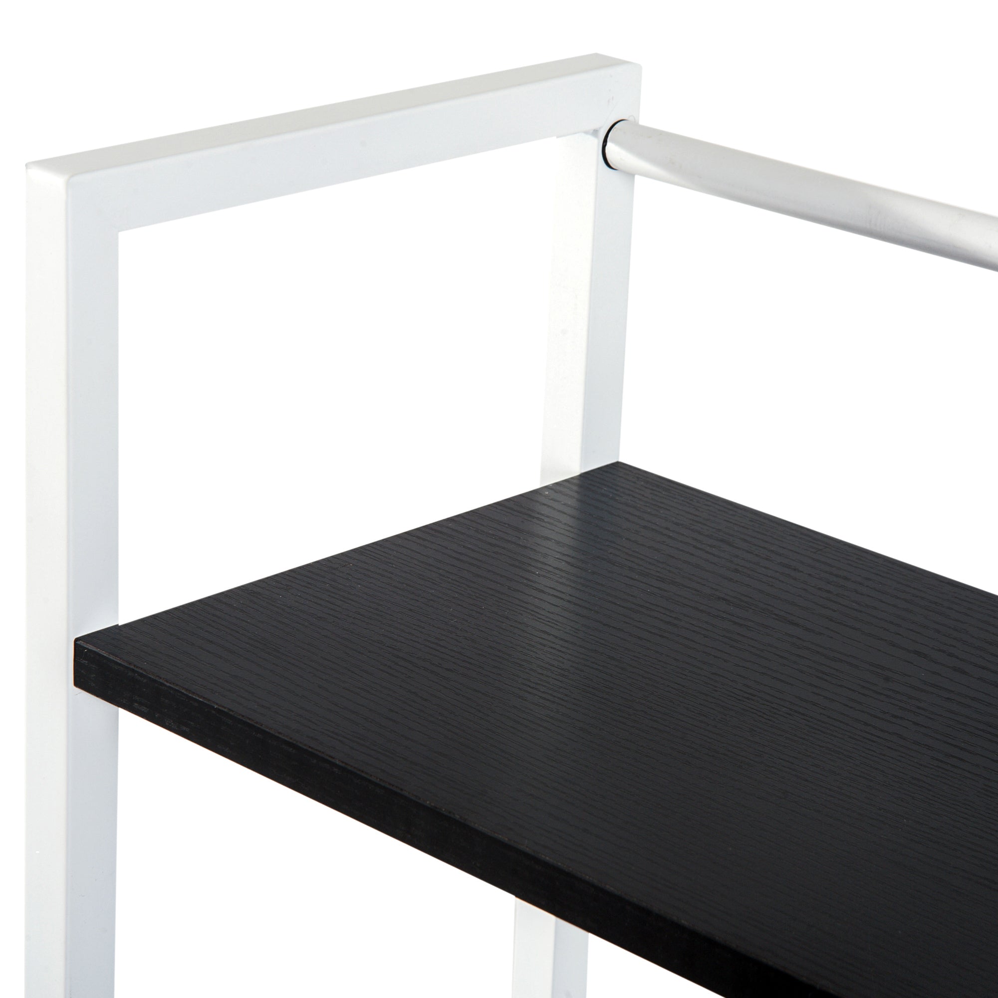 HOMCOM Computer Desk with Storage Shelves on Left or Right, Industrial Reversible Writing Desk for Home Office, Study, Easy Assembly, 120 x 64 x 121cm, Black and White - North Peak Garden Furniture