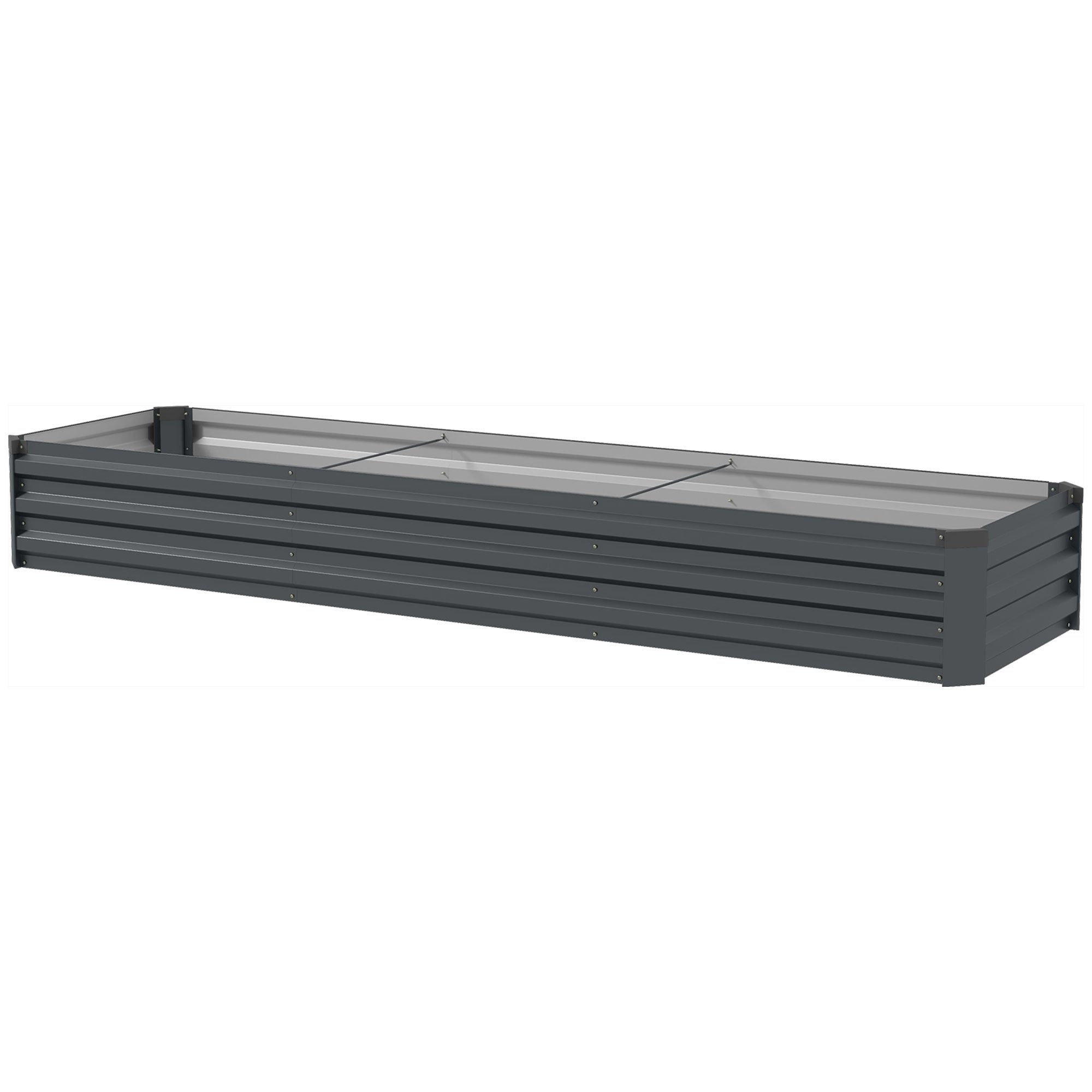 Outsunny 60 x 240cm Galvanised Steel Planter, with Open Bottom