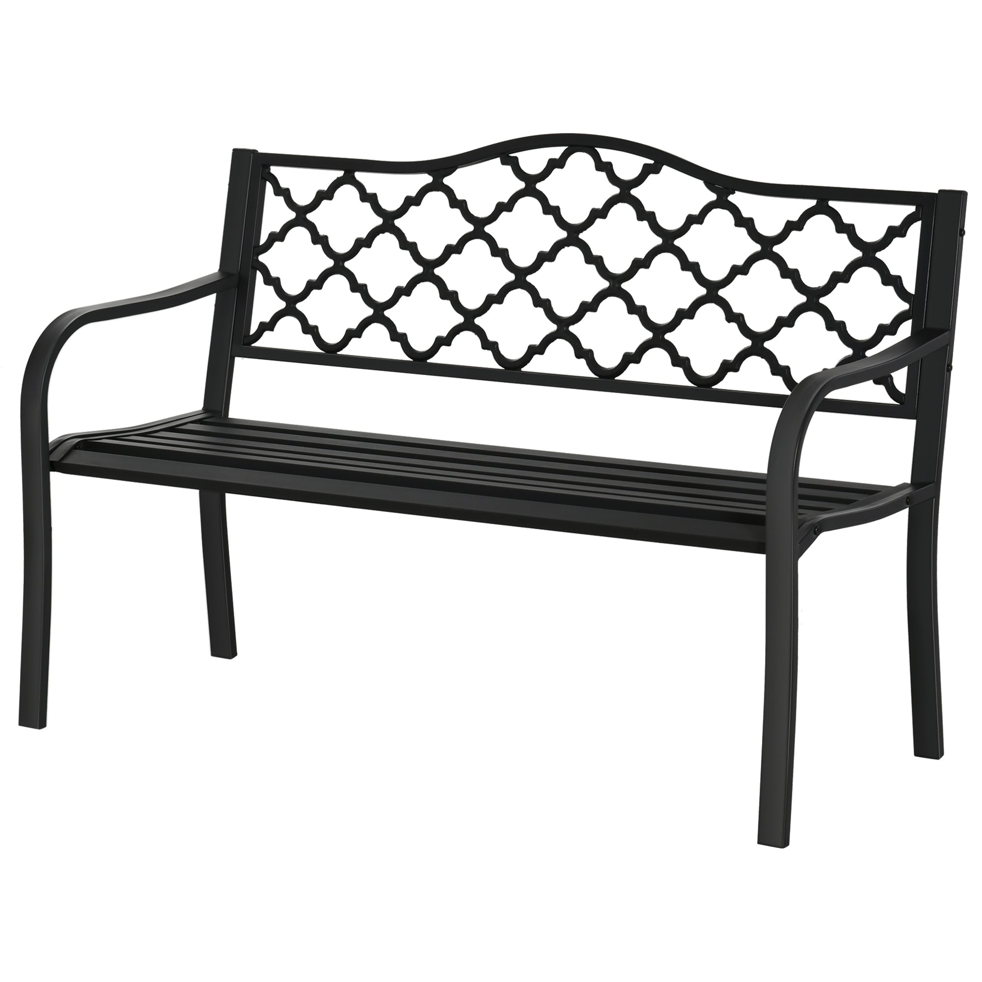Outsunny 2-Seater Garden Bench Antique Loveseat for Yard, Lawn, Porch, Patio, Steel