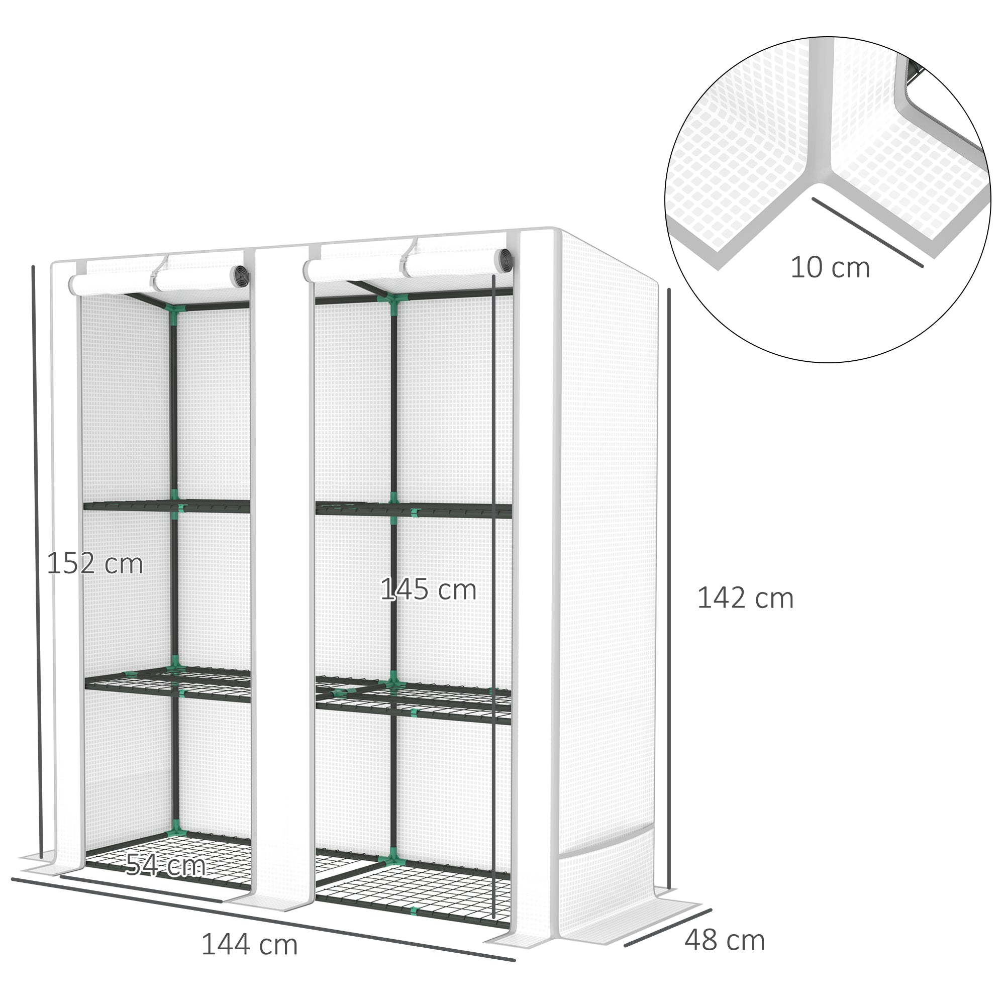 Outsunny Three-Tier Mini Greenhouse - White