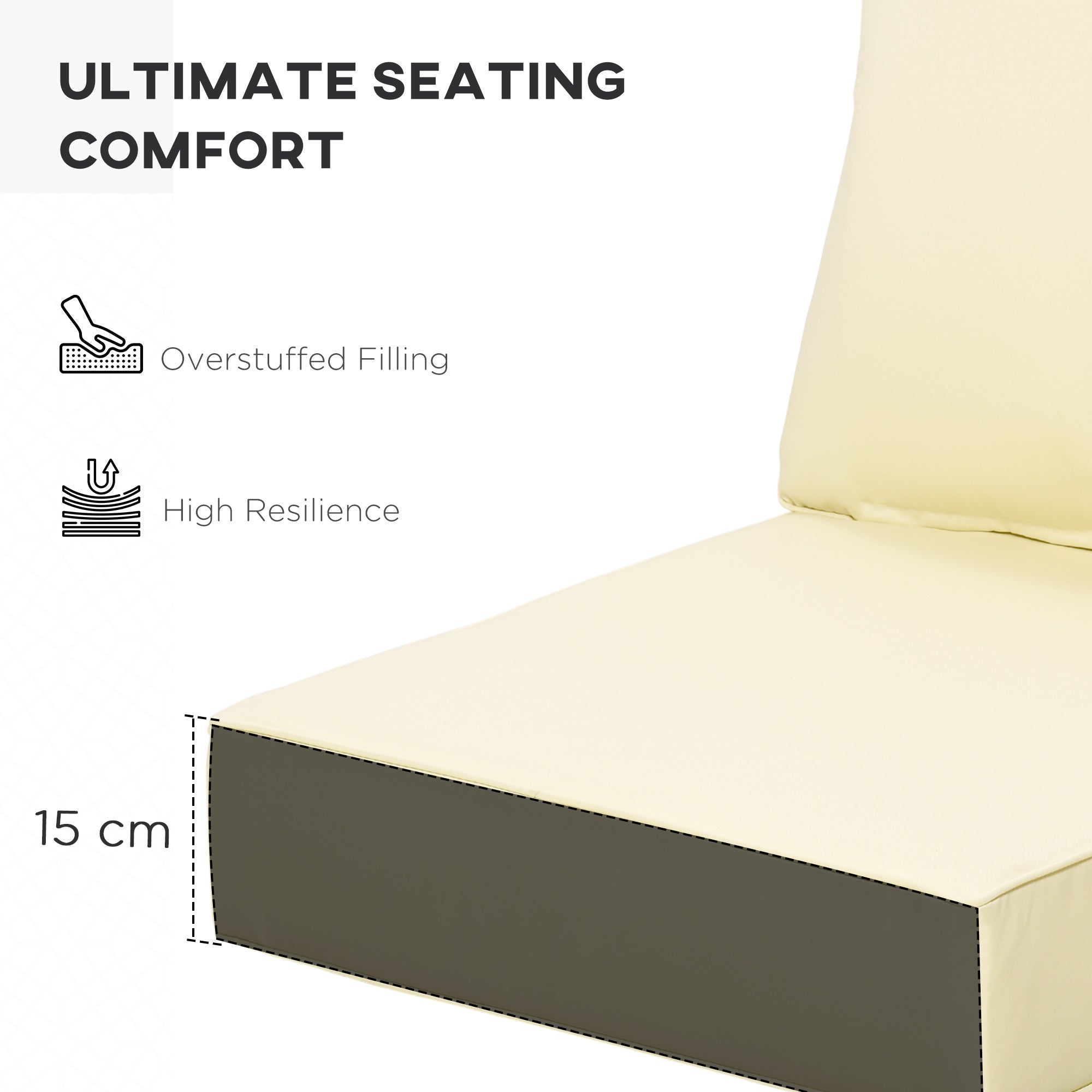 Outsunny Outdoor Seat and Back Cushion Set Patio Deep Seating Chair Replacement Cushion - North Peak Garden Furniture