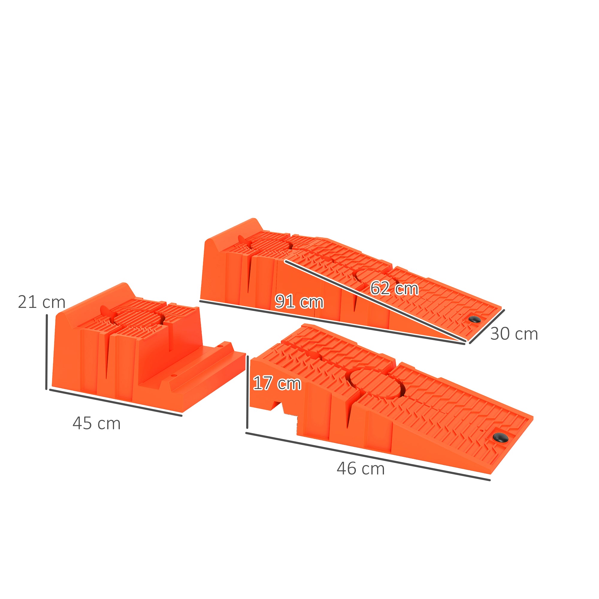 DURHAND 1 Pair Heavy Duty 5 Ton Plastic Garage Workshop Car Service Ramps Lifting Automotive Vehicle Portable, Orange - North Peak Garden Furniture