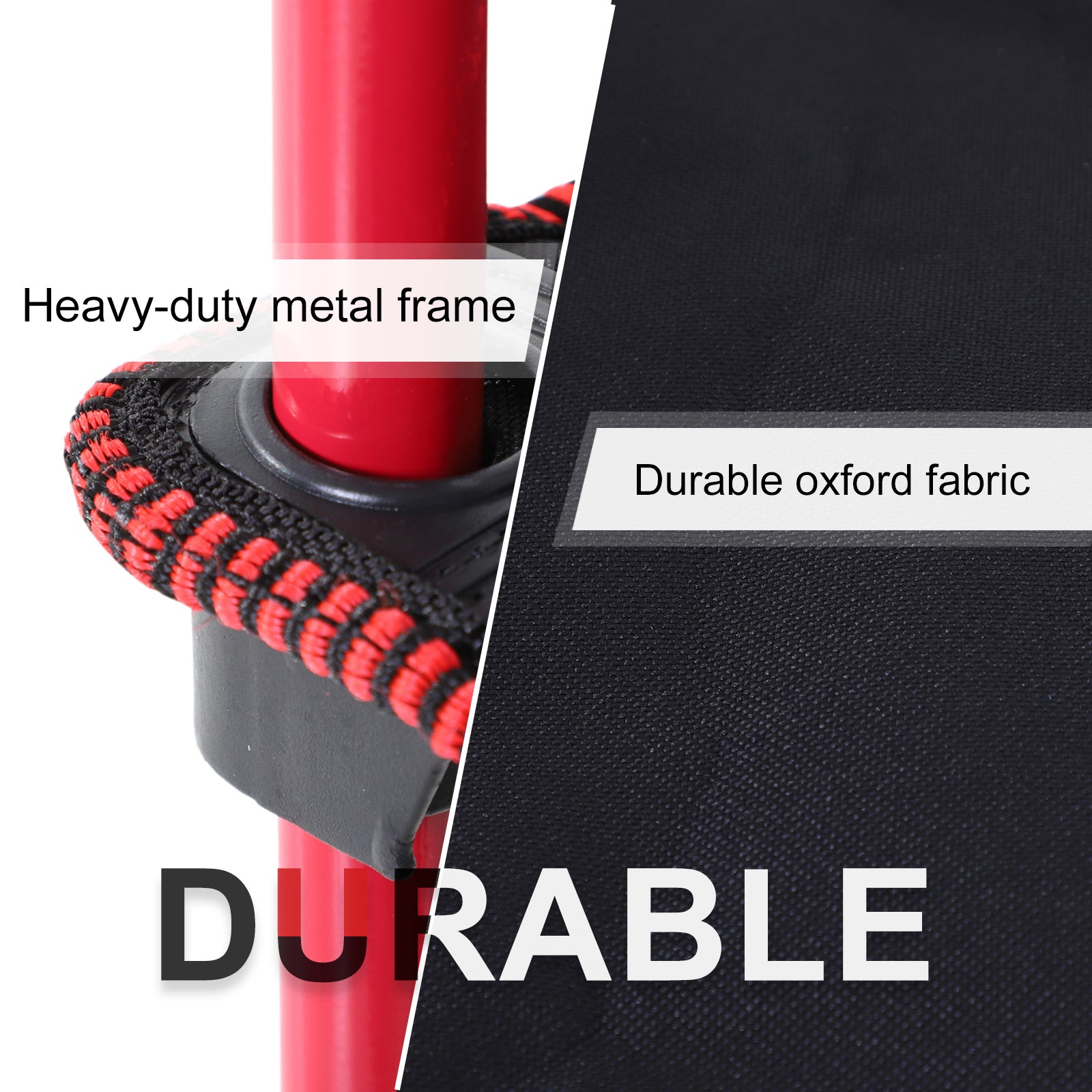 Outsunny Portable Folding Camping Chair, Durable Metal Frame with Comfortable Sponge Padding and Convenient Storage Pockets, Eye-Catching Red