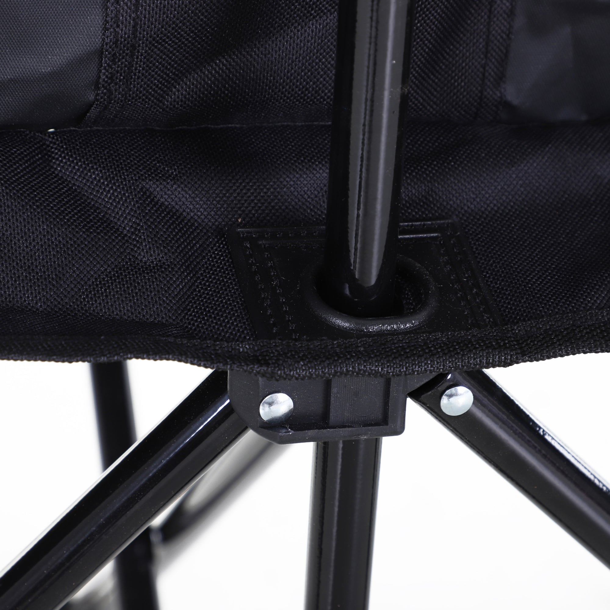 Outsunny 6 Seat Folding Sports Bench Portable Sports Team Bench Spectator Chair with Cooler Bag and Carrying Bag for Outdoor Picnic Camping - Black - North Peak Garden Furniture