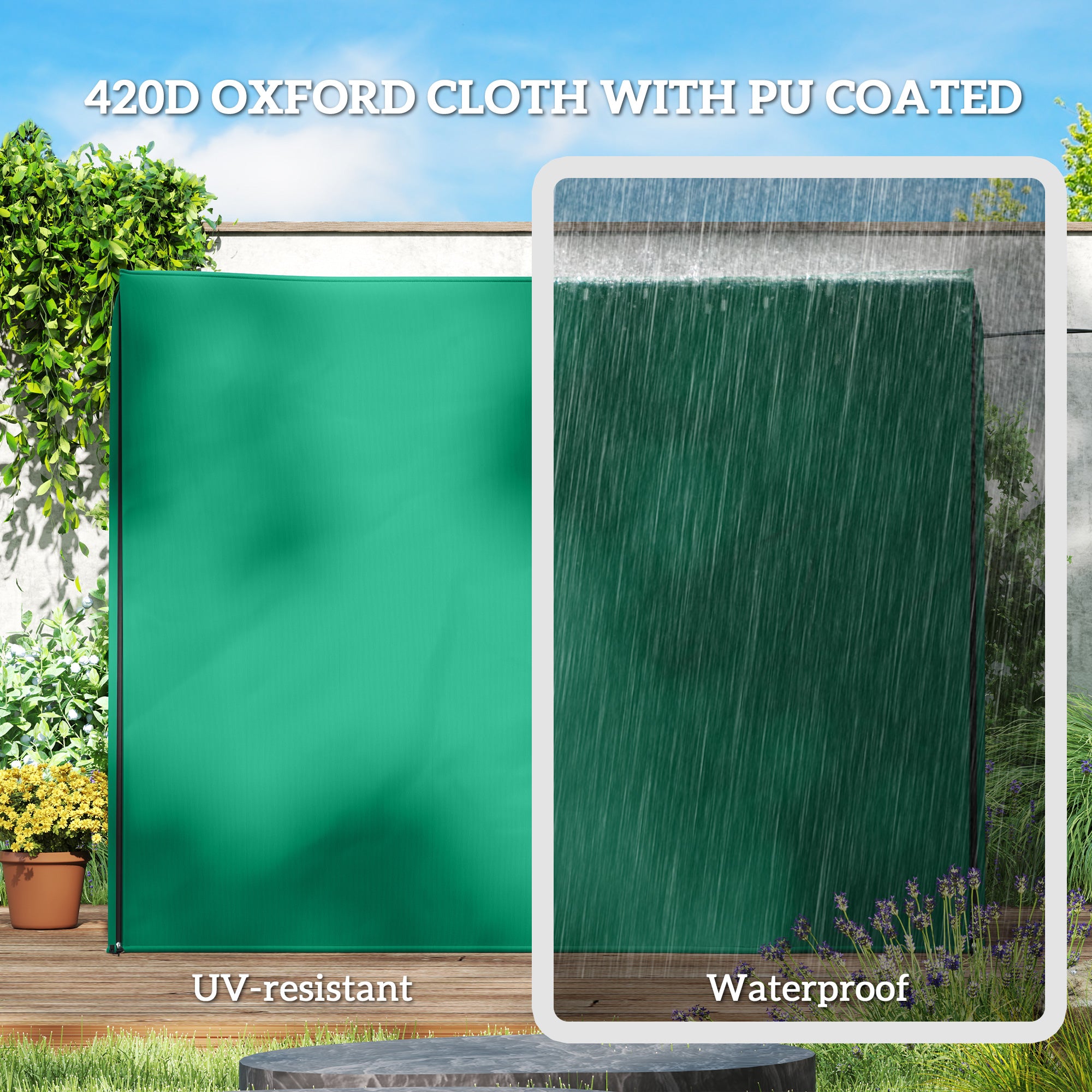 Outsunny 220 x 125cm Three-Seater Swing Chair Protective Cover - Green - North Peak Garden Furniture
