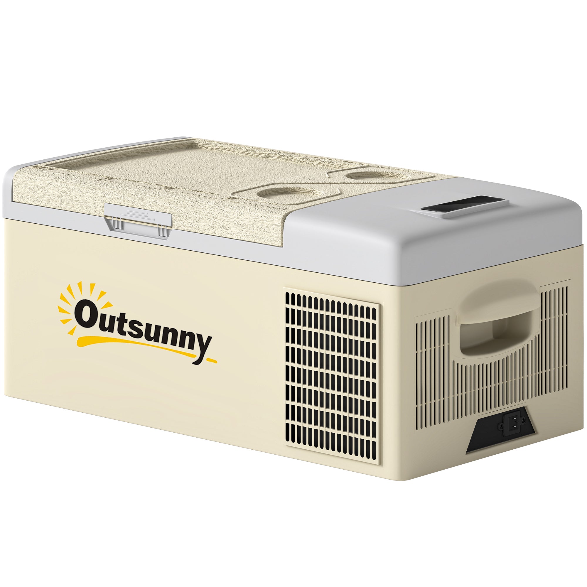 Outsunny 16L Portable Car Fridge, -20℃ to 10℃ Adjustable Temperature - Khaki/Grey