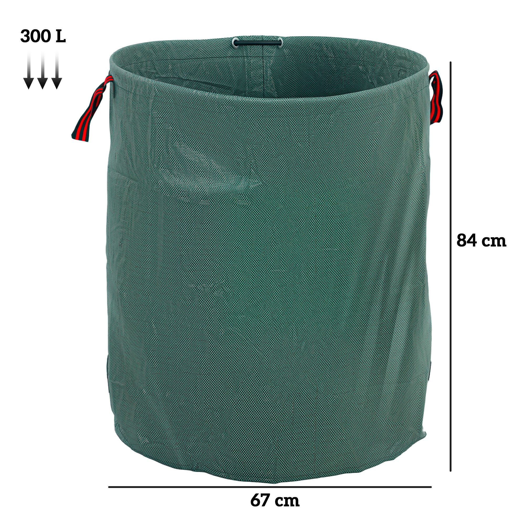 Outsunny Garden Waste Bags, 300L x 3 Heavy Duty Garden Bags, Foldable and Reusable Waste Sacks with Handles for Loading Leaf, Trash, Debris, Green - North Peak Garden Furniture
