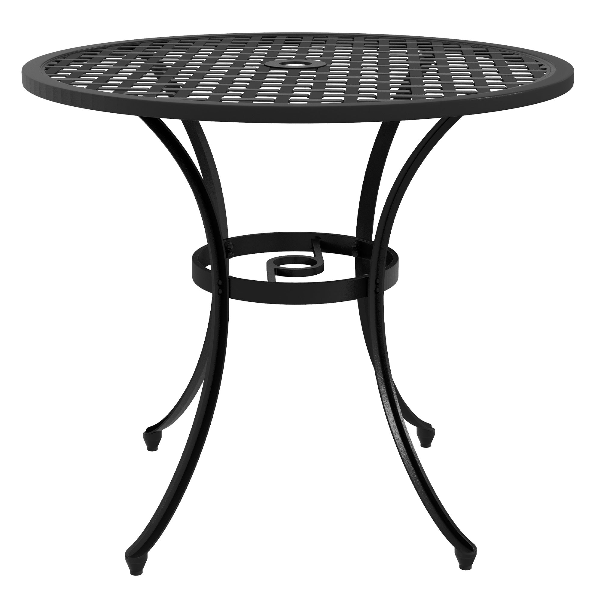 Outsunny Round Aluminium Table, with ⌀50mm Parasol Hole