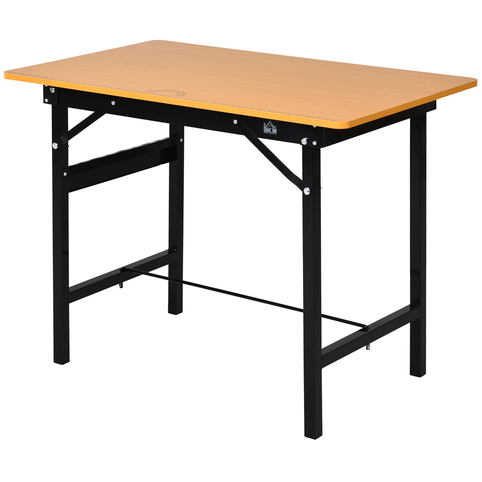HOMCOM Foldable Garage Work Bench, Craft Table MDF Workstation, Heavy-duty Steel Frame with Ruler, Protractor - North Peak Garden Furniture