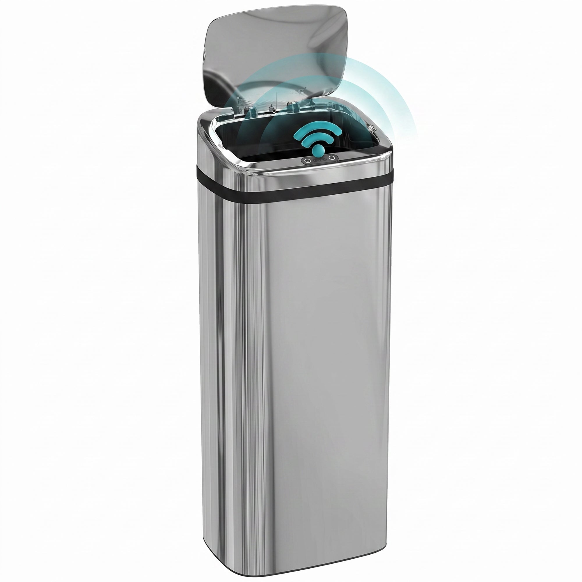 HOMCOM 50L Infrared Touchless Automatic Motion Sensor Dustbin Stainless Steel Trash Can Home Office