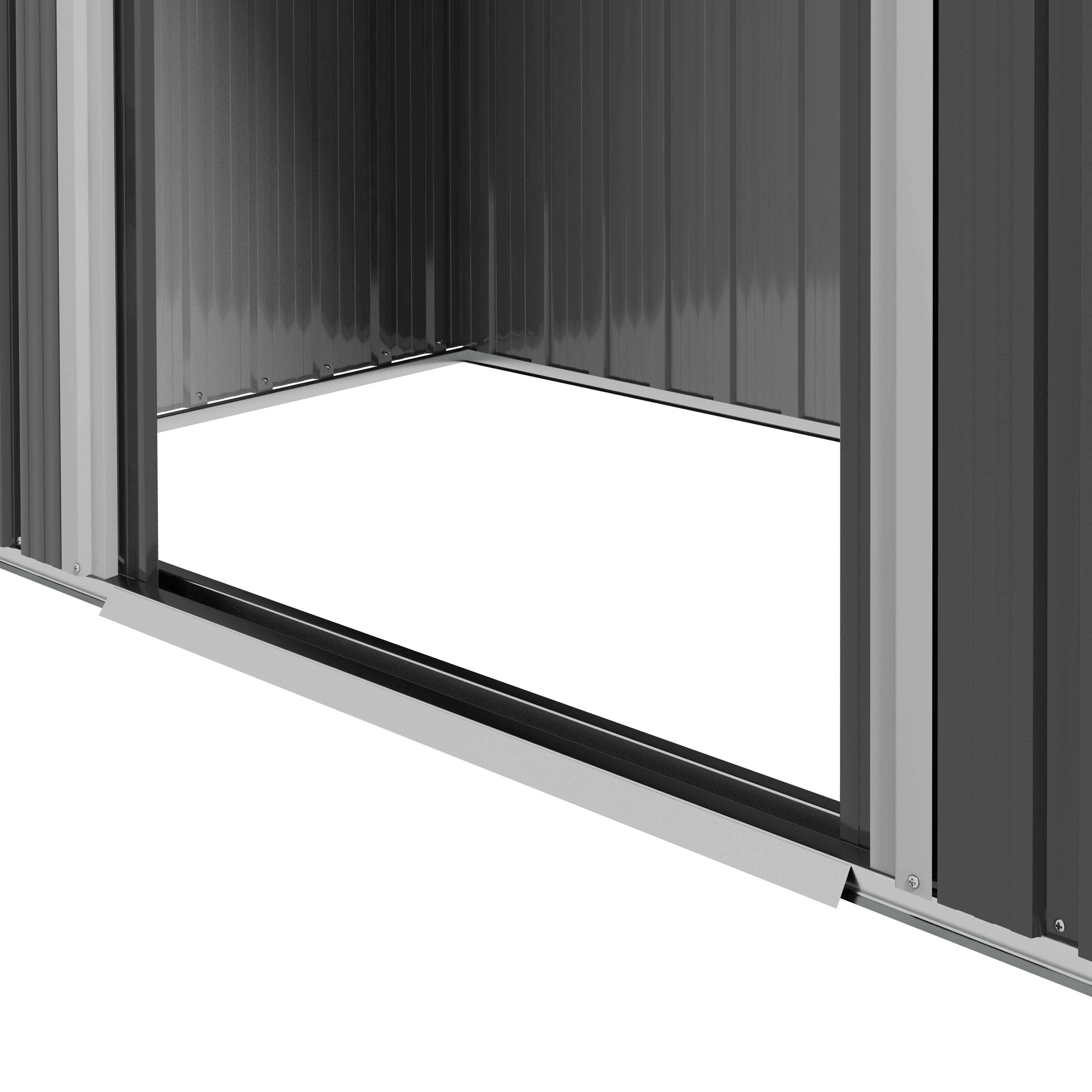 Outsunny 6.5x3.5ft Metal Garden Storage Shed for Outdoor Tool Storage with Double Sliding Doors and 4 Vents, Dark Grey - North Peak Garden Furniture