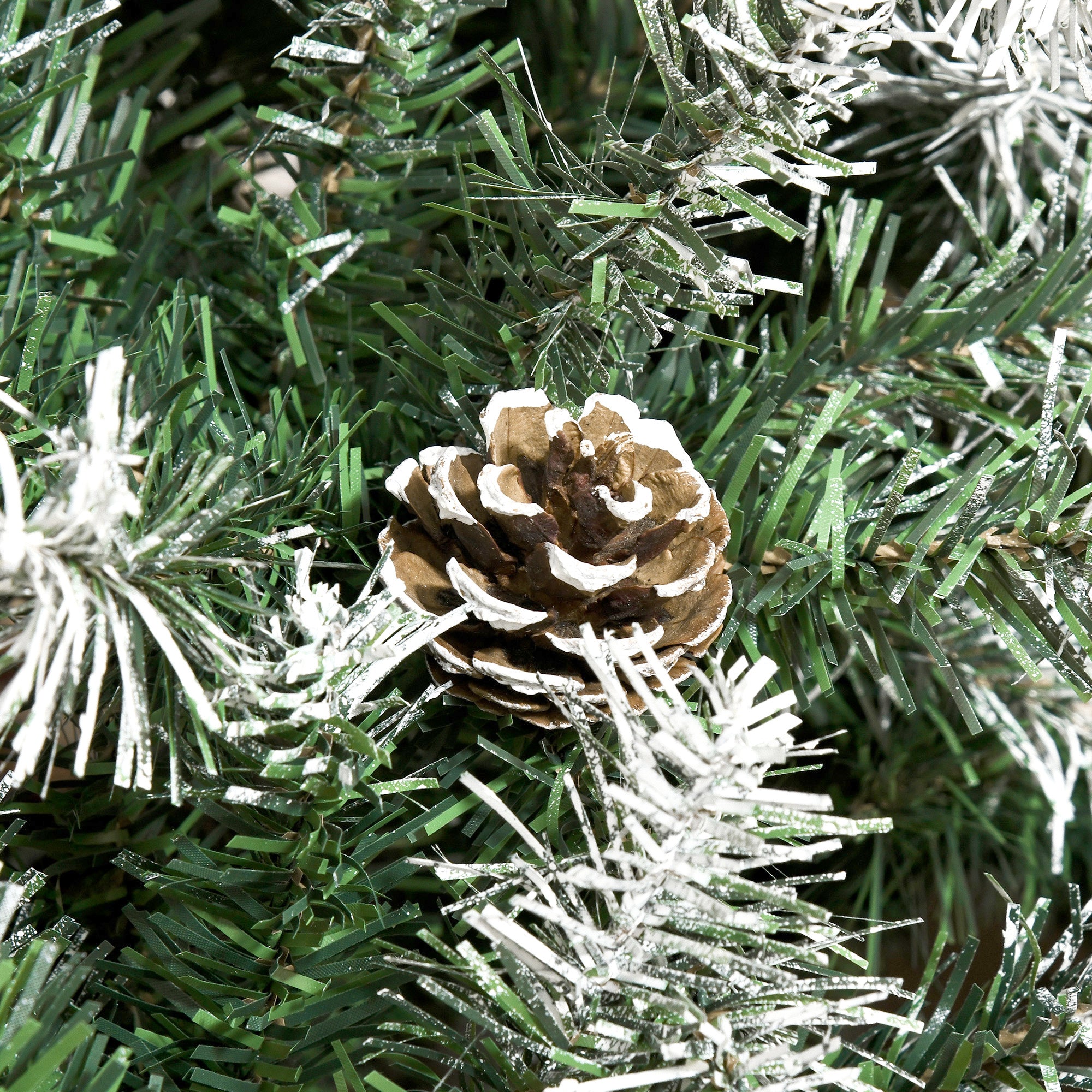 HOMCOM 6FT Artificial Christmas Tree with Pine Cones, Holiday Home Xmas Decoration Automatic Open, Green - North Peak Garden Furniture