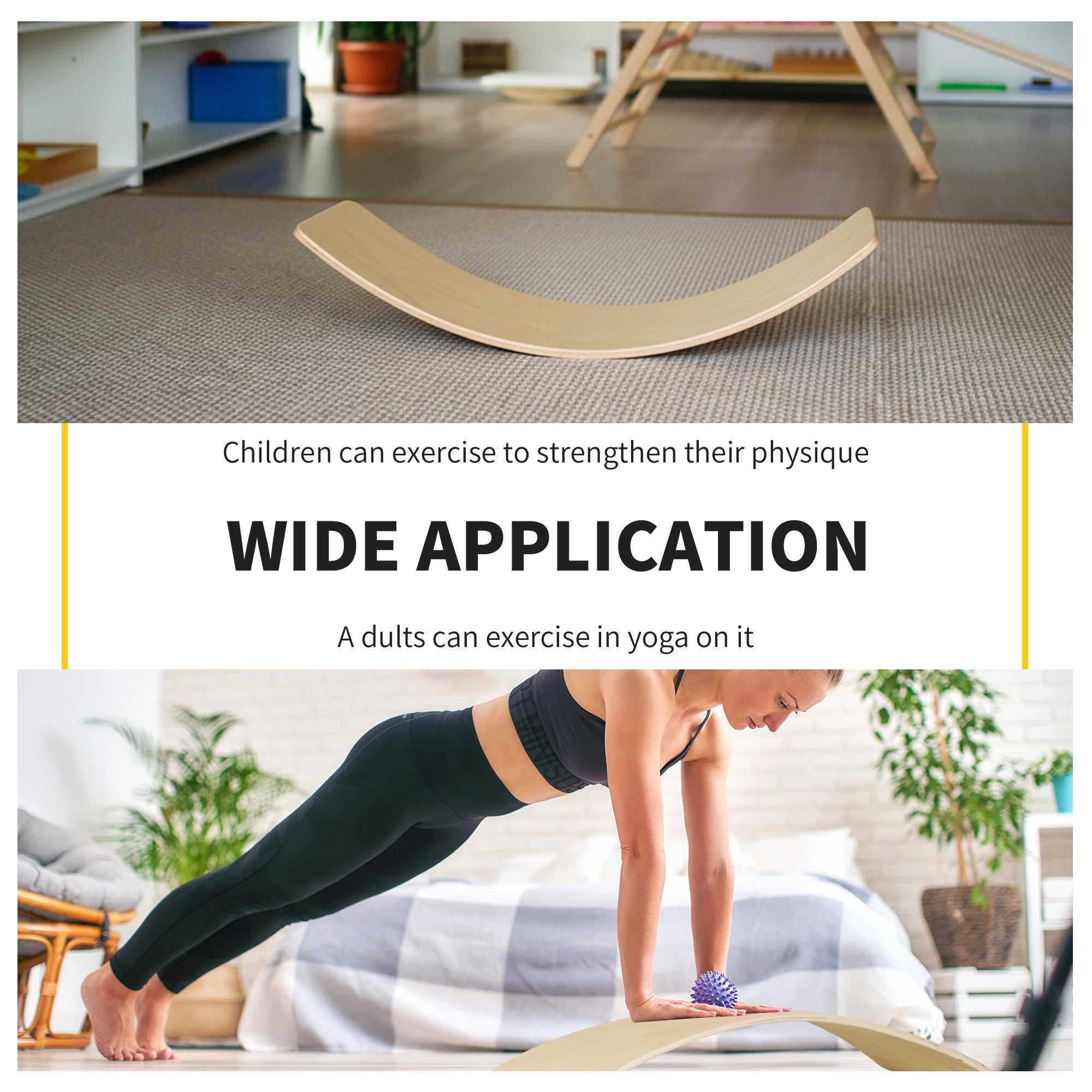 HOMCOM Wood Wobble Board with Ropes, Balance Board for Full Body Workout, Multipurpose for Kids and Adults