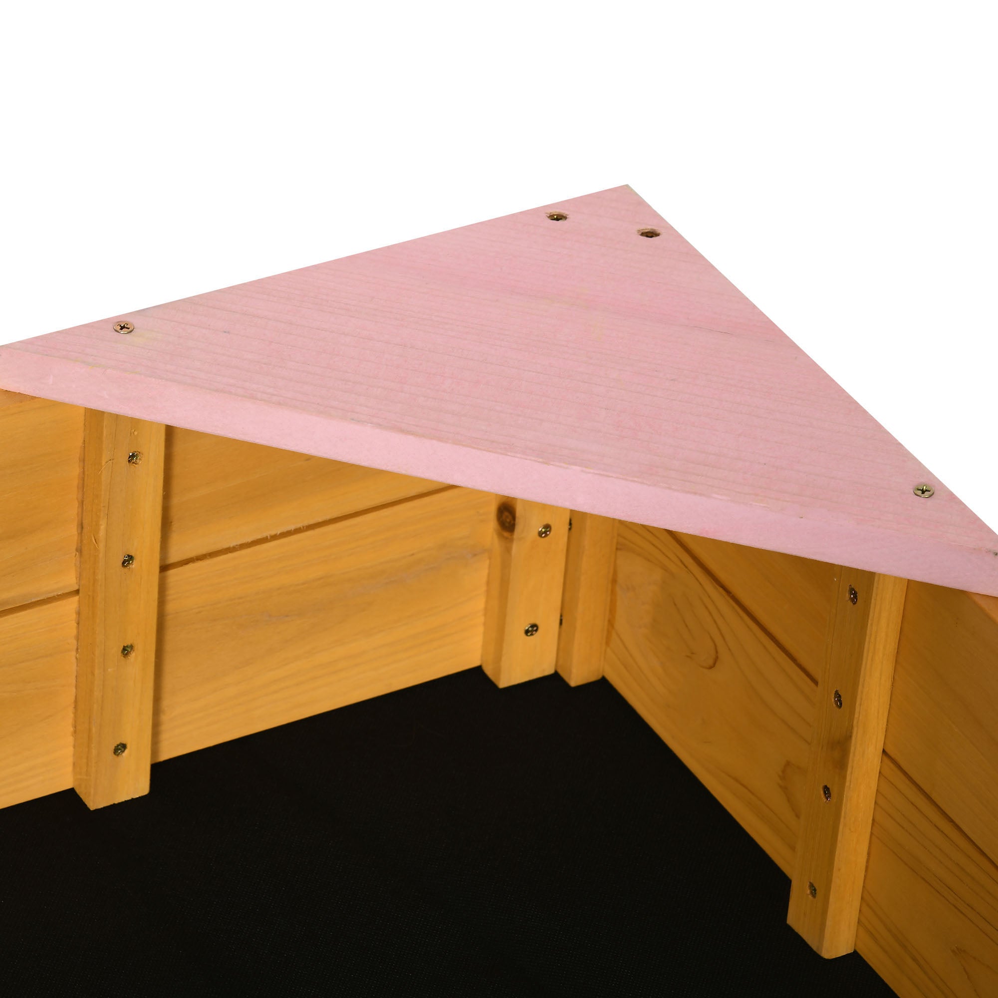 Outsunny Kids Wooden Sand Pit, Children Sandbox, with Four Seats, Non-Woven Fabric, for Gardens, Playgrounds - North Peak Garden Furniture