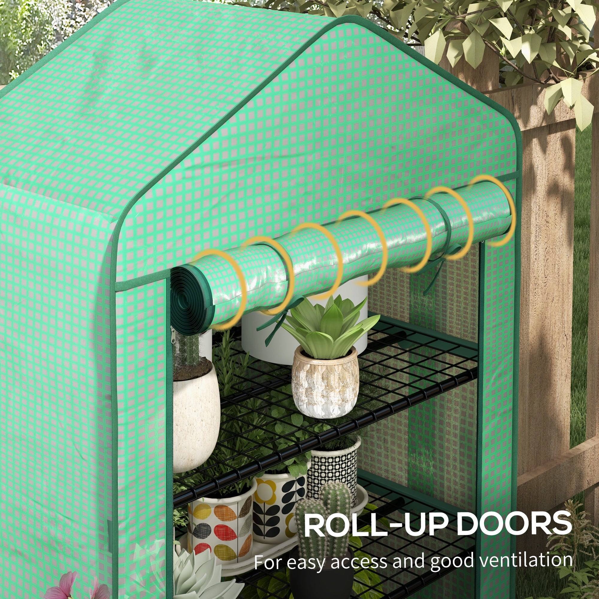 Outsunny Four-Tier Mini Greenhouse, with Reinforced Plastic Cover - North Peak Garden Furniture