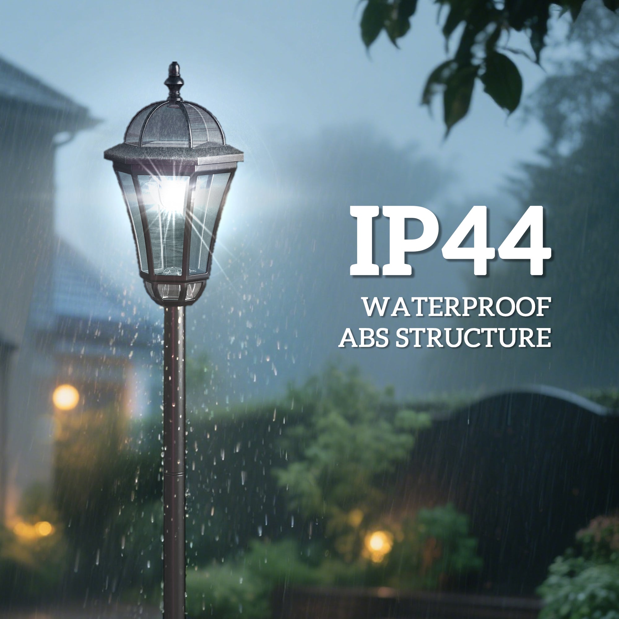 Outsunny 2 PCS LED Garden Lights Lamp Post Solar Powered Lantern Patio Pathway Walkway Outdoor Water-Resist Auto Switch 6 Hours Black
