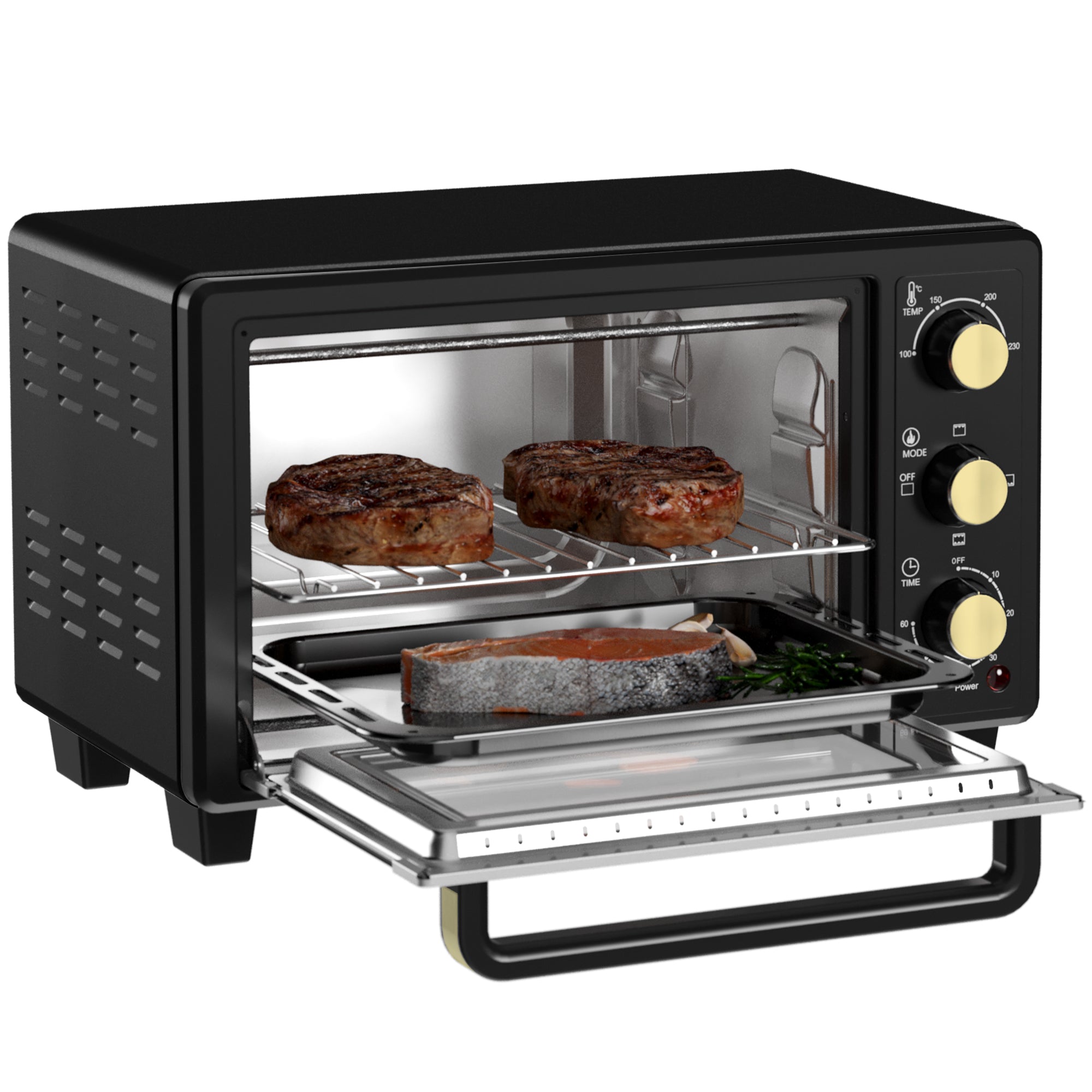 HOMCOM 16L Mini 1400W Countertop Oven - Black