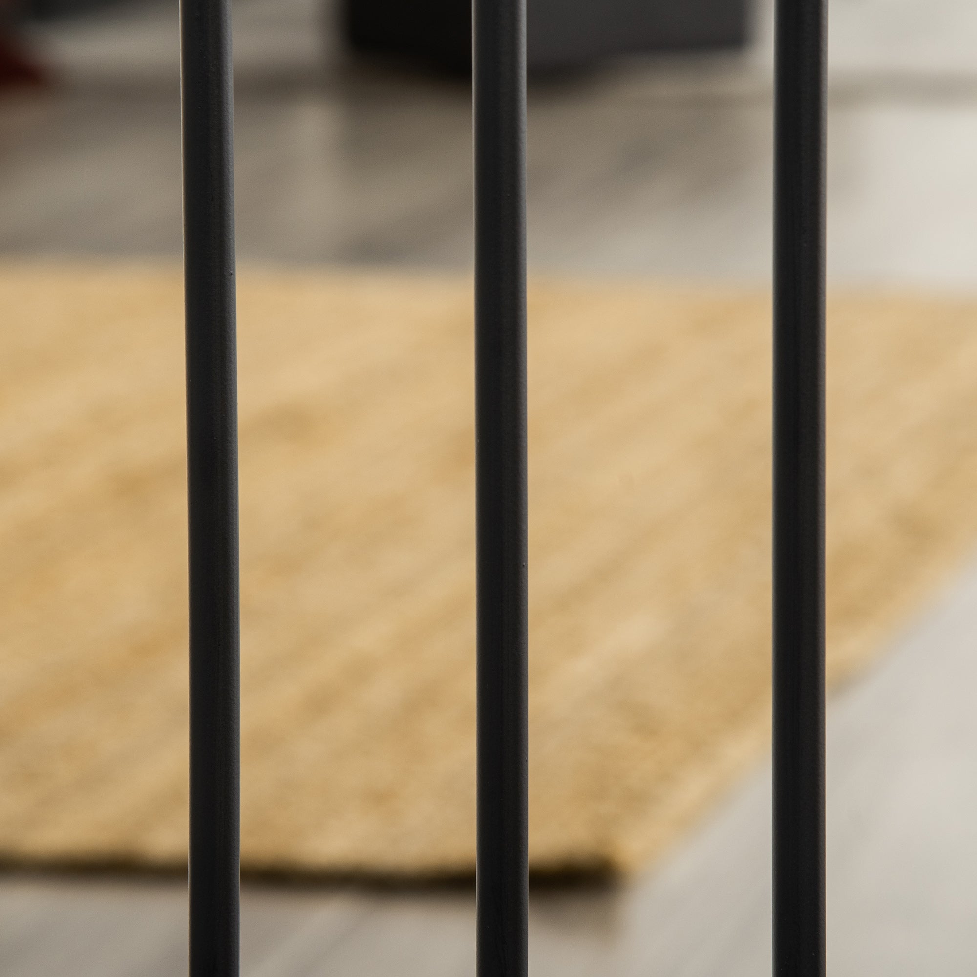 PawHut Pet Gate Safety Gate, with Cat Flap, Auto Close, for Staircases, Doorways, Hallways, 74-80cm Wide - Black - North Peak Garden Furniture