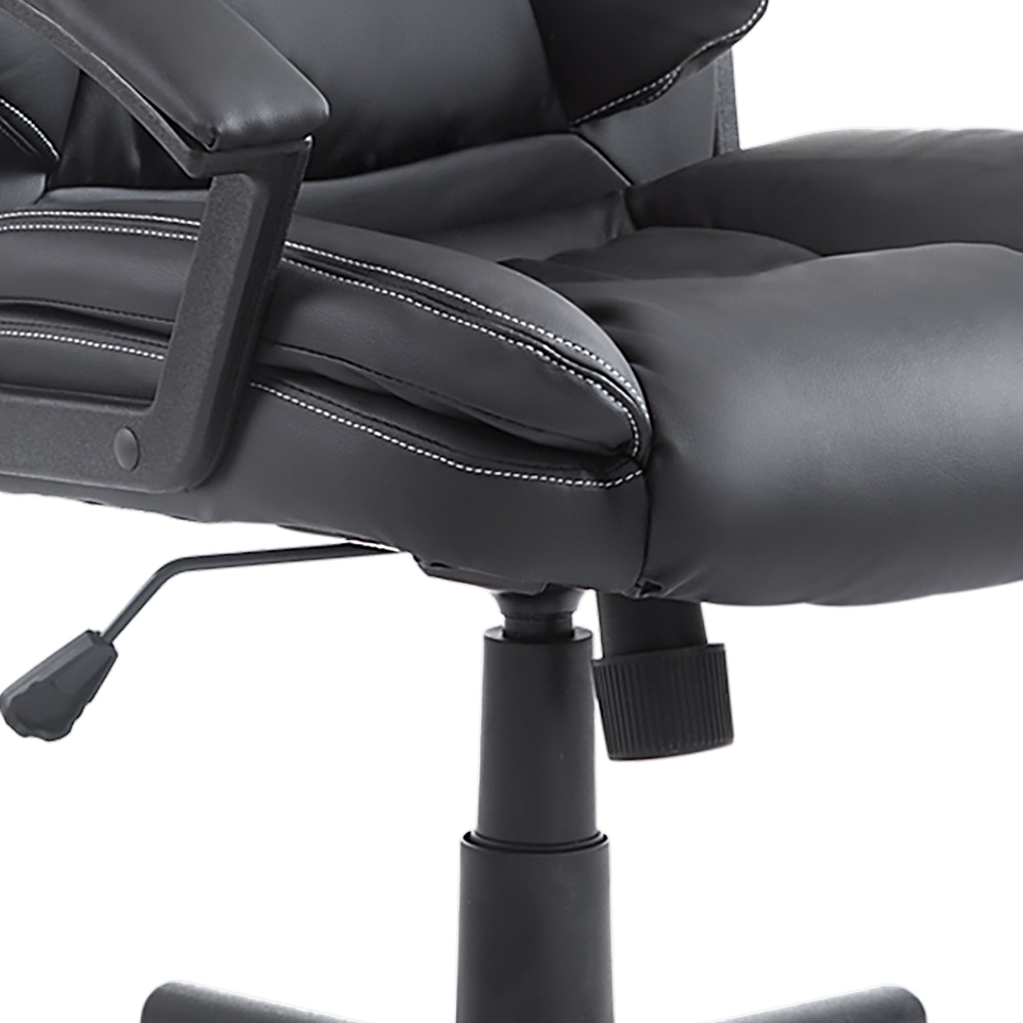 HOMCOM Office Chair, Faux Leather Computer Desk Chair, Mid Back Executive Chair with Adjustable Height and Swivel Rolling Wheels for Home Study, Black