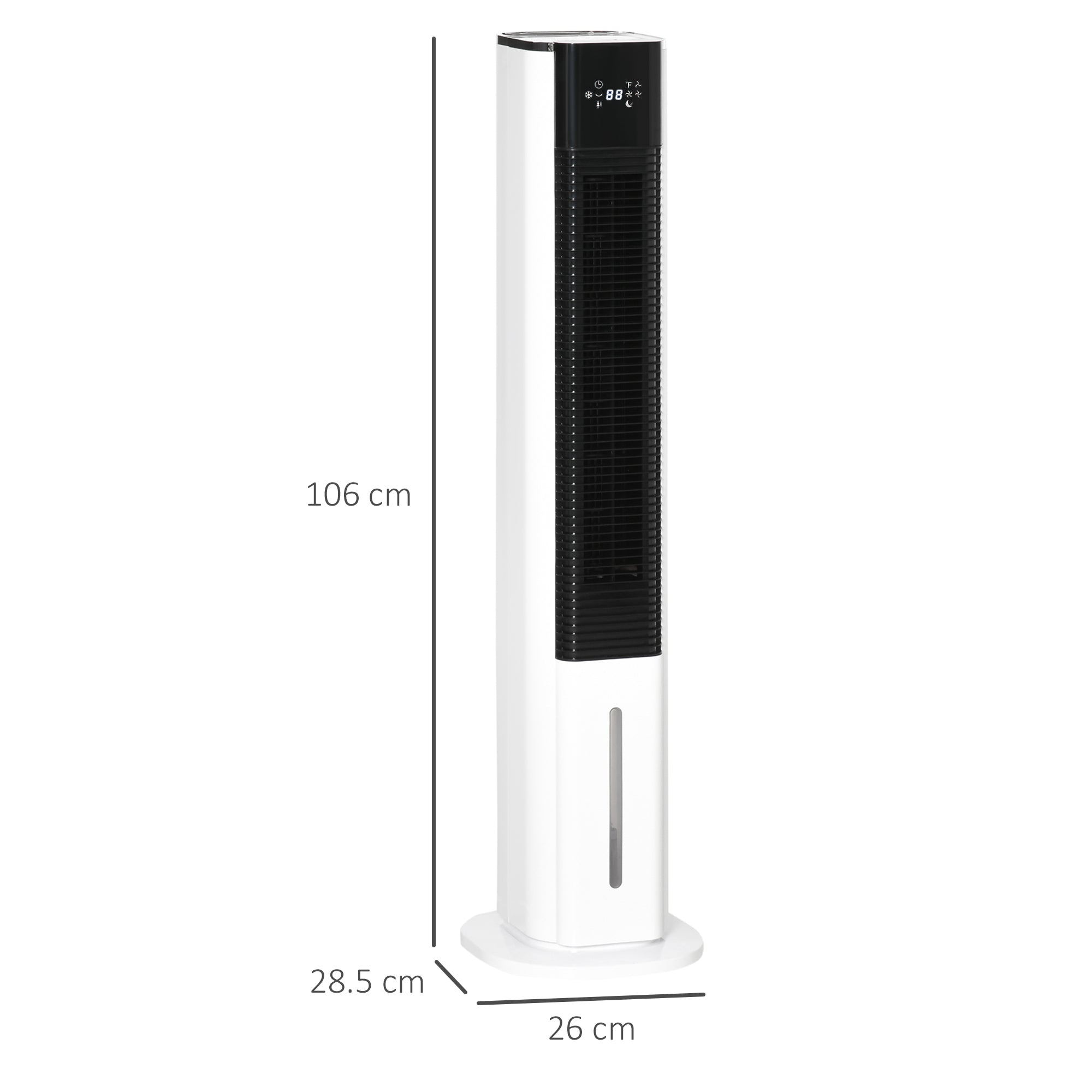 HOMCOM Portable Air Cooler, 6L Tank Humidifier Evaporative Ice Cooling Fan Water Conditioner Unit with 3 Modes, 3 Speed, Remote, Timer, Oscillating for Home Bedroom, White - North Peak Garden Furniture