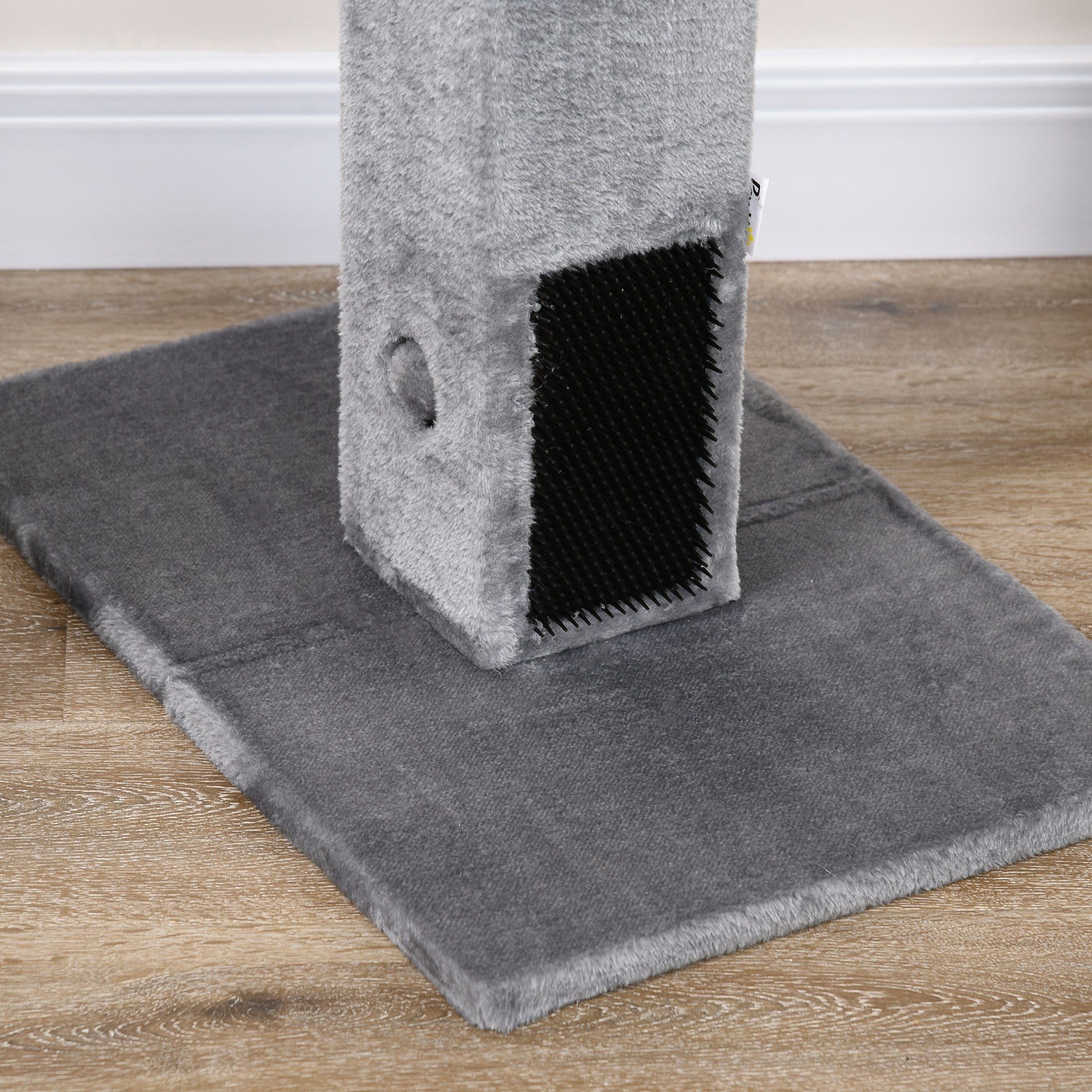 PawHut Cat Tree Scratching Post for Indoor Cats 79cm Jute Scratcher Climber w/ Carpet Base Dangling Toy – Grey - North Peak Garden Furniture