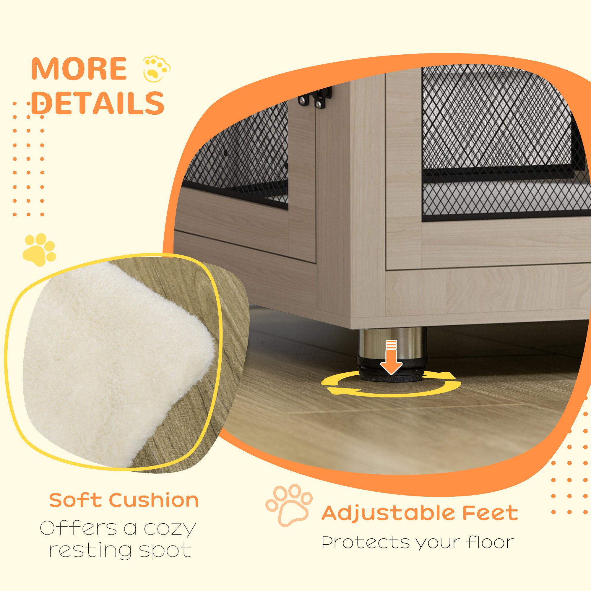 PawHut 2-in-1 Dog Cage & Side Table, with Two Doors, Cushion, for Large Dogs - North Peak Garden Furniture