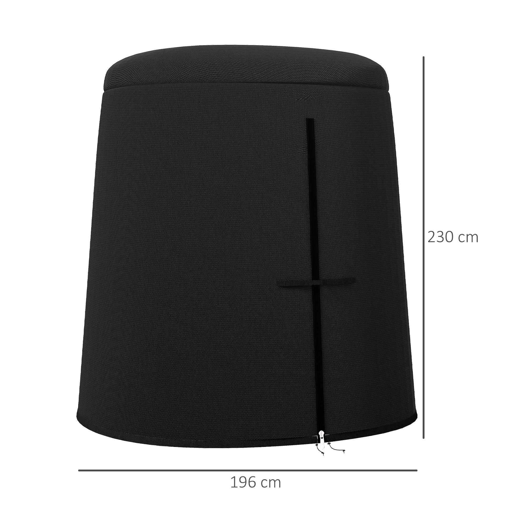 Outsunny 196 x 230cm Hanging Egg Chair Protective Cover - Black - North Peak Garden Furniture