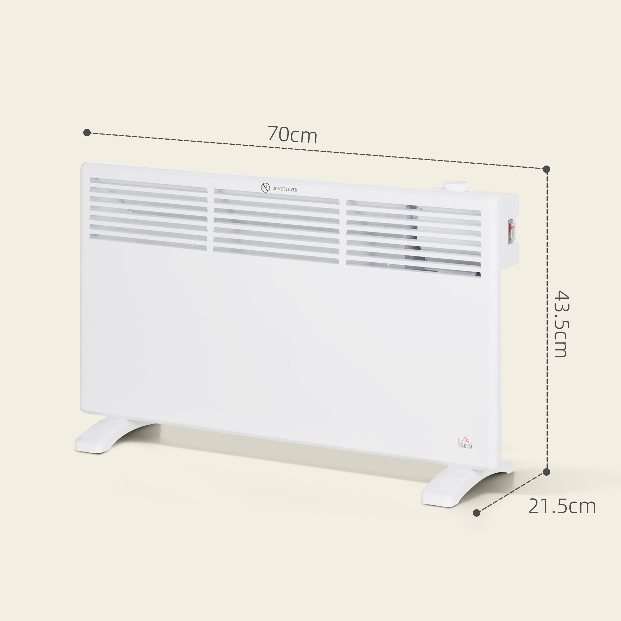 HOMCOM 1500W Convector Heater - White - North Peak Garden Furniture