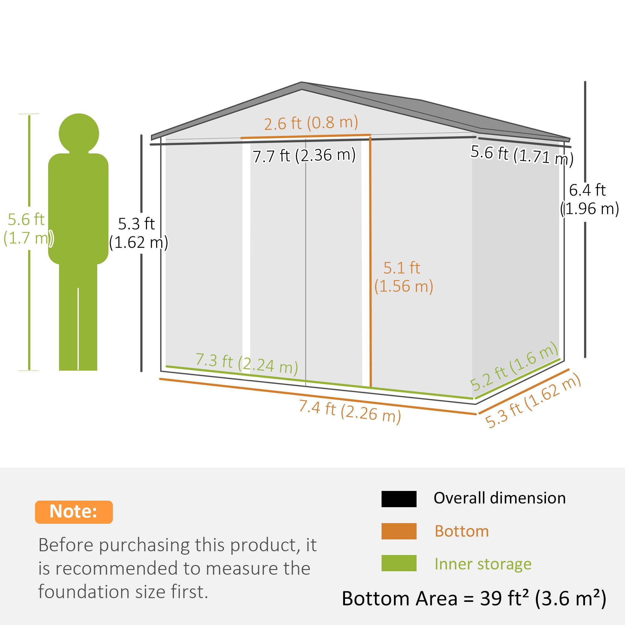 Outsunny 8 x 6ft Outdoor Garden Storage Shed, Metal Tool House with Ventilation and Sliding Doors Chocolate Wood Effect - North Peak Garden Furniture