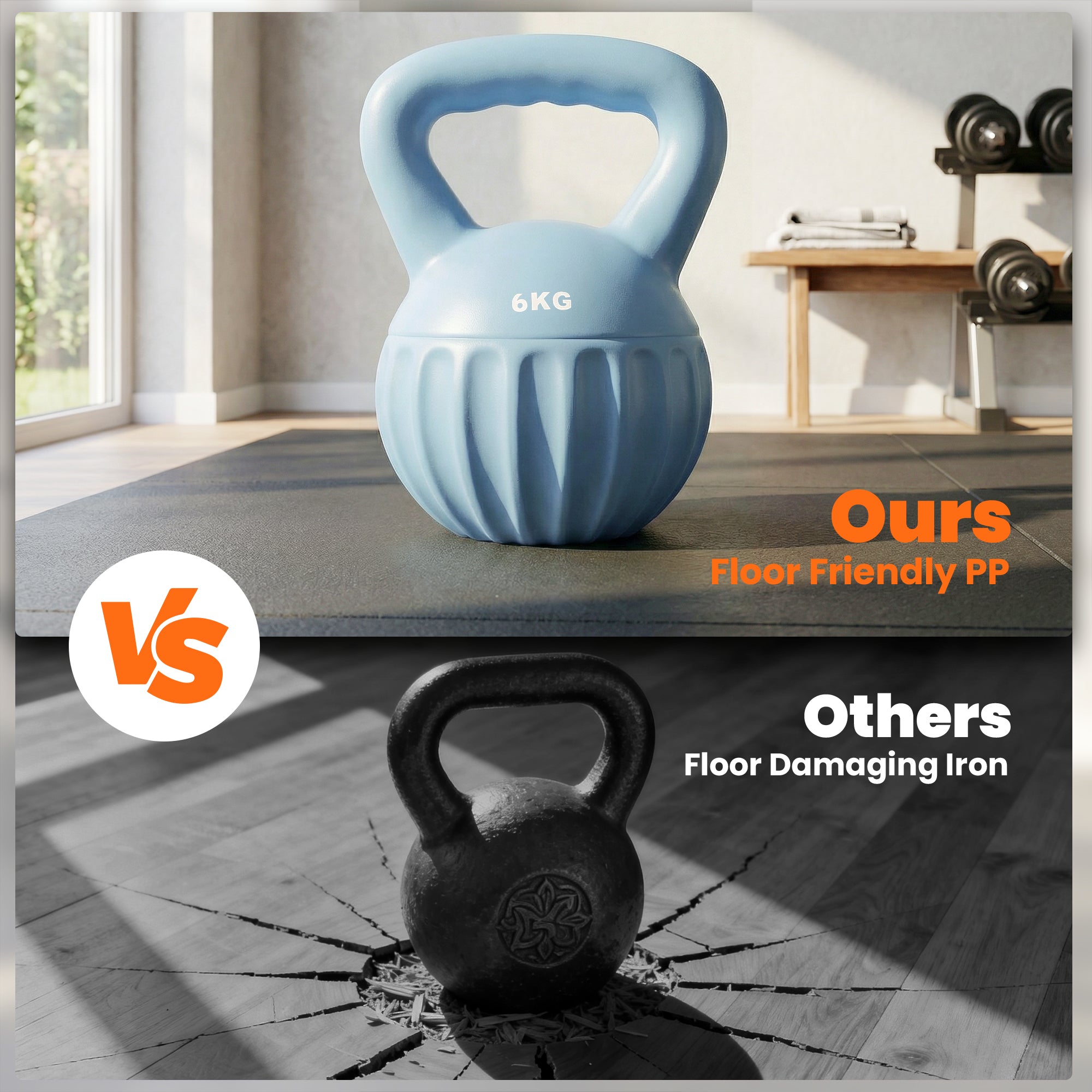 SPORTNOW Kettlebell for Strength Training Kettle Bell with Non-Slip Handle 6 kg Blue