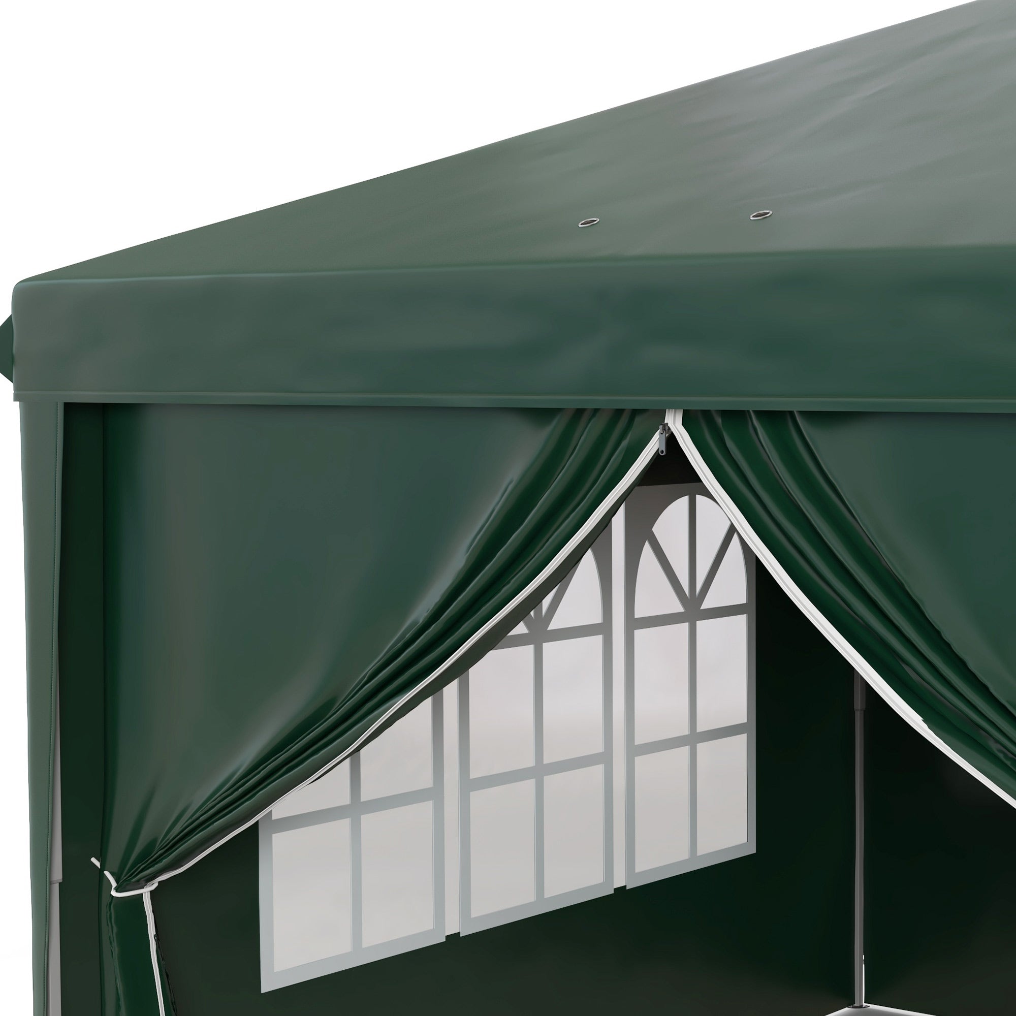 Outsunny 3 x 6m Pop-Up Gazebo, with Curtain Walls and Windows - Dark Green - North Peak Garden Furniture