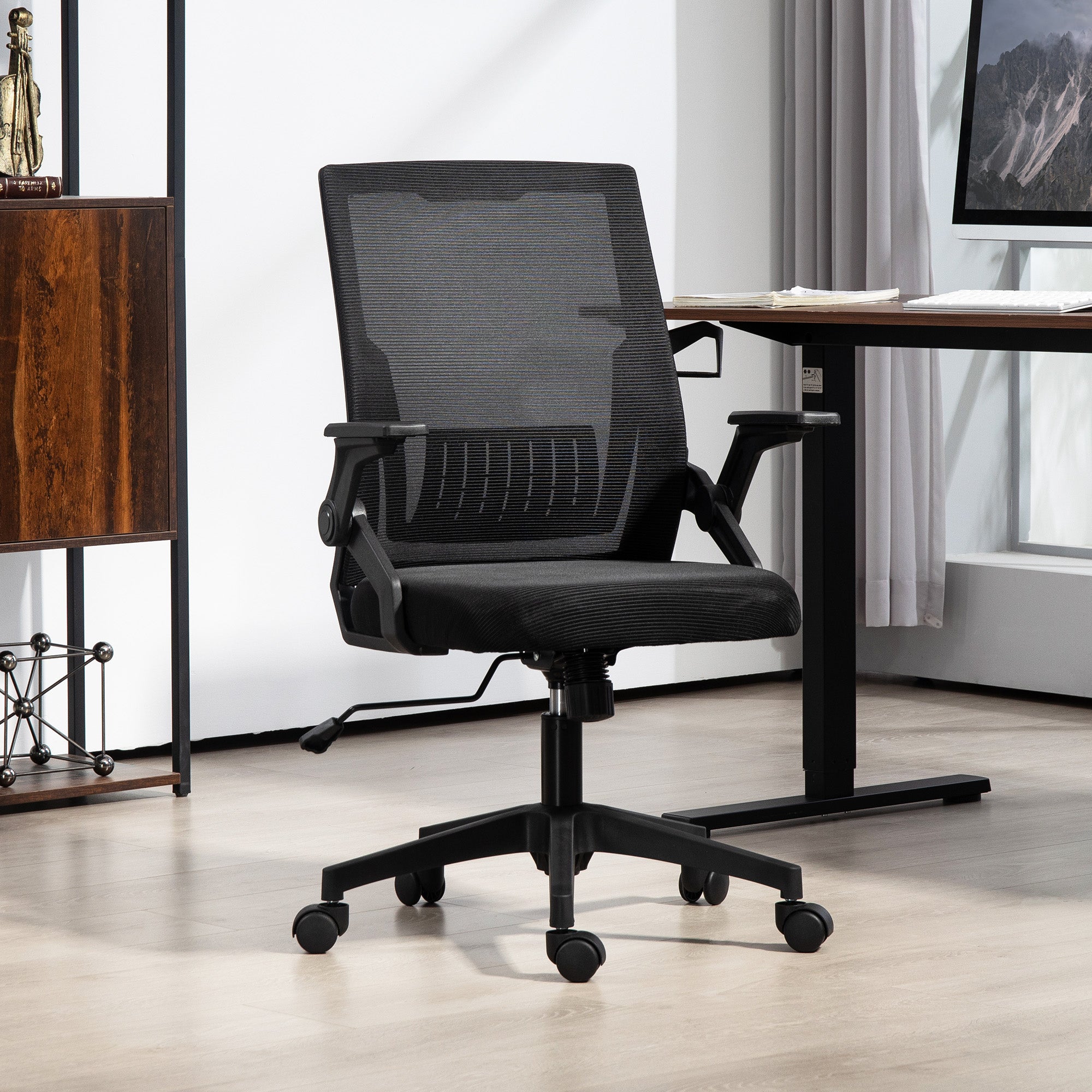 Vinsetto Office Chair, with Lumbar Support - Black - North Peak Garden Furniture