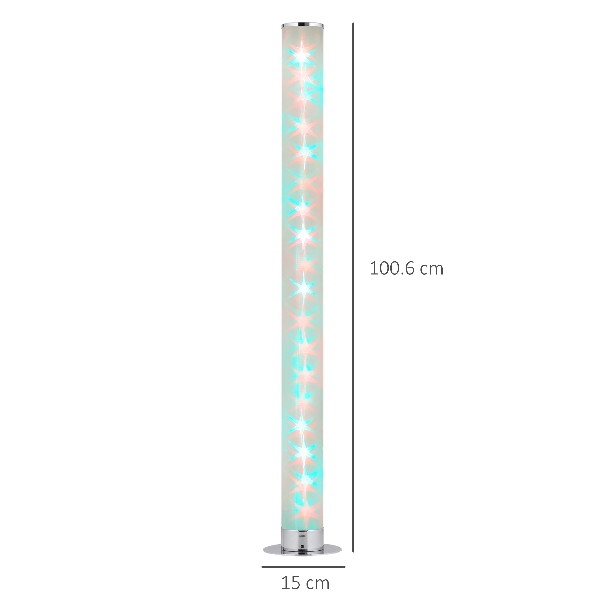 HOMCOM RGB Floor Lamp, Dimmable Corner Lamp with Remote Control & 16 Colours Effects, LED Modern Mood Lighting for Living Room Bedroom Gaming Room, Max Power 5W - North Peak Garden Furniture