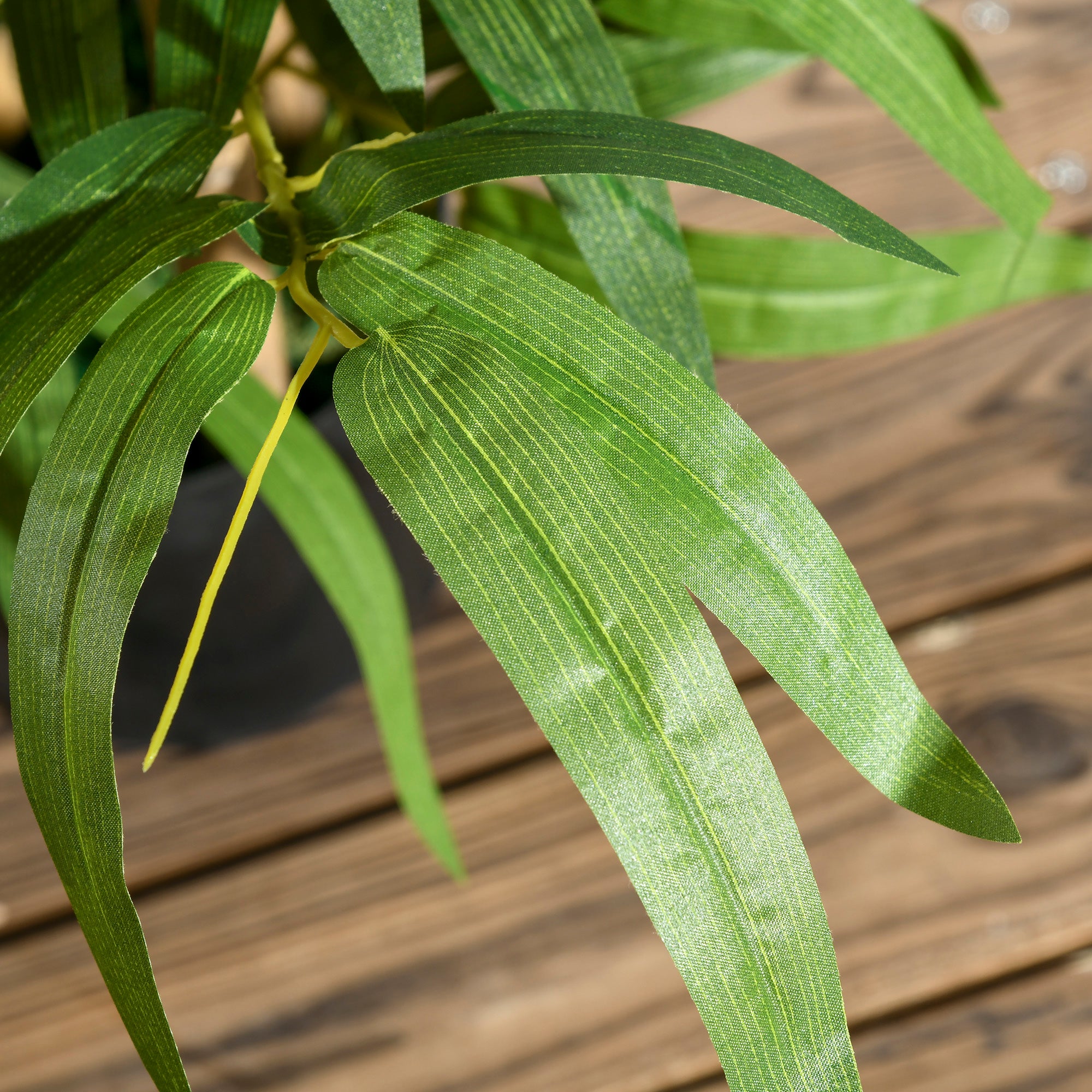 HOMCOM Artificial Plants Bamboo Tree in Pot Desk Fake Plants for Home Indoor Outdoor Decor, 15x15x60cm, Green - North Peak Garden Furniture
