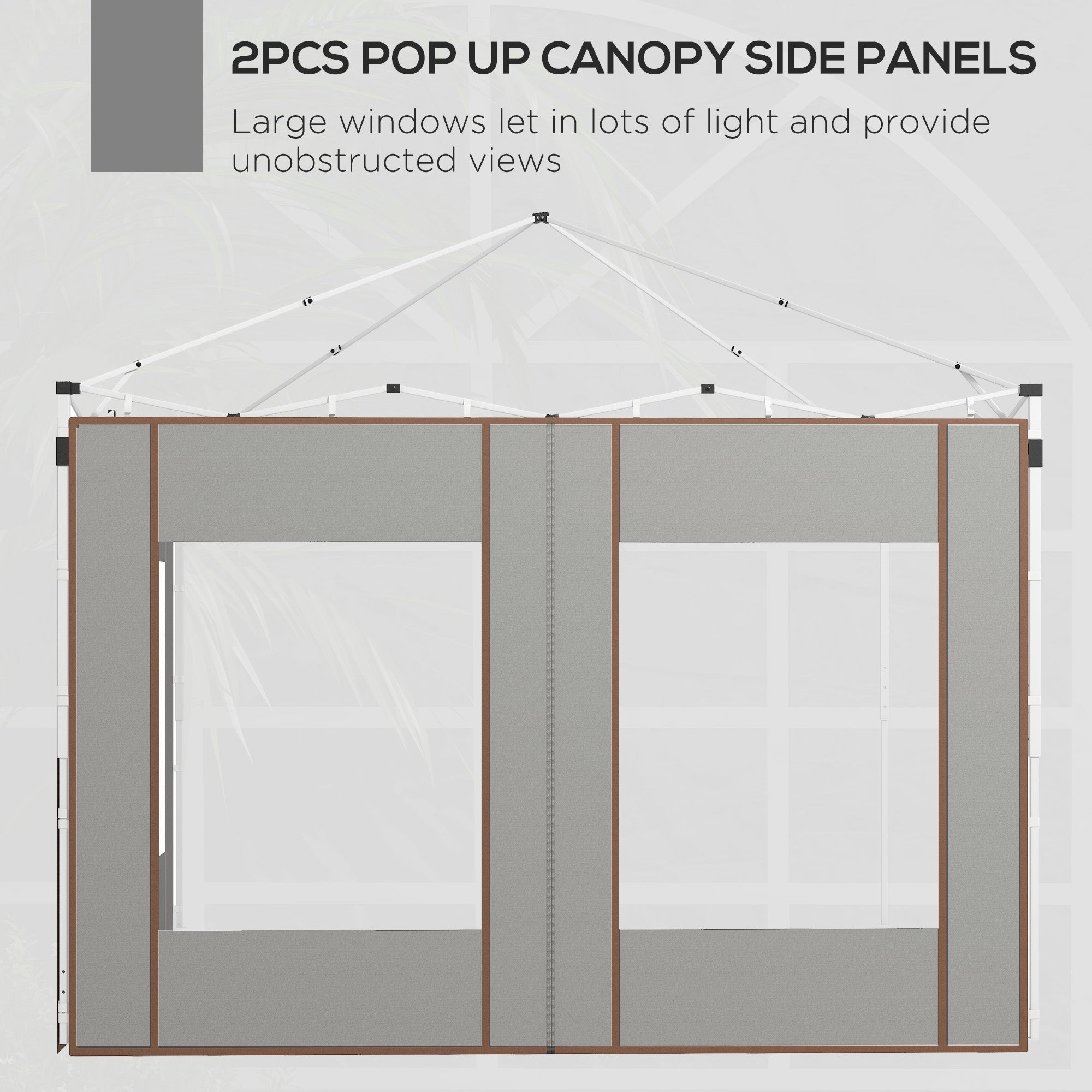 Outsunny Set of Two 295cm Replacement Canopy Walls - Grey - North Peak Garden Furniture