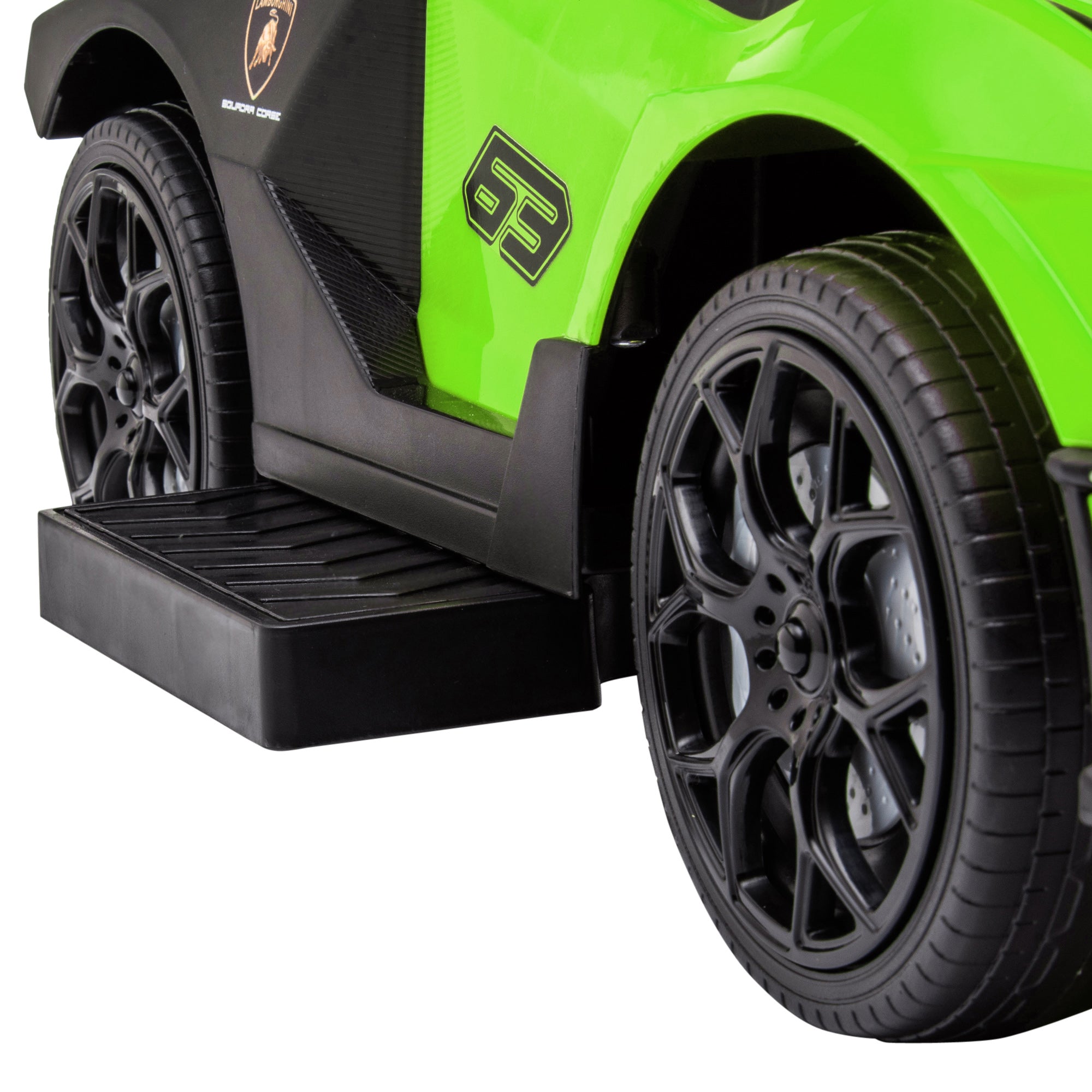 AIYAPLAY Kids 2-In-1 Lamborghini Ride-On and Stroller, with Horn - Green - North Peak Garden Furniture