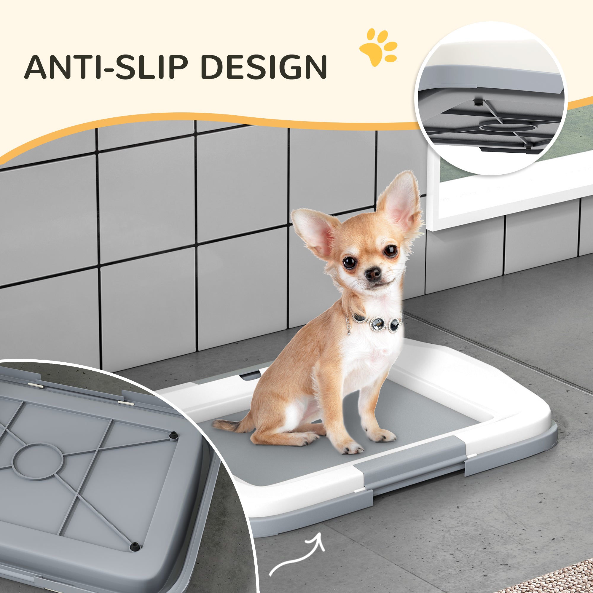 PawHut Dog Toilet Tray for Training Dogs, Dog Litter Tray for Indoor, Outdoor, 47 x 34 x 6cm - North Peak Garden Furniture