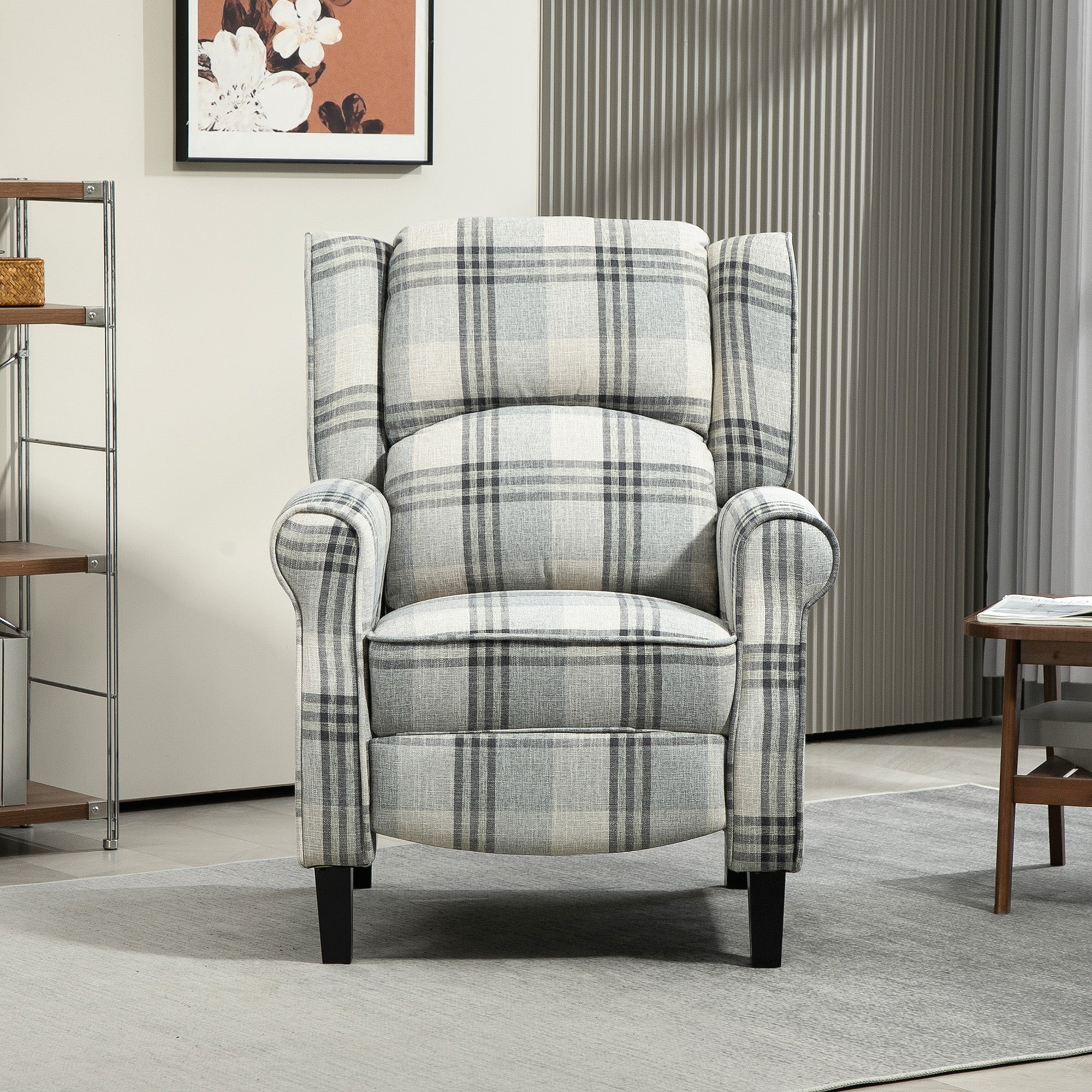 HOMCOM 160° Reclining Armchair, with Footrest - Grey - North Peak Garden Furniture