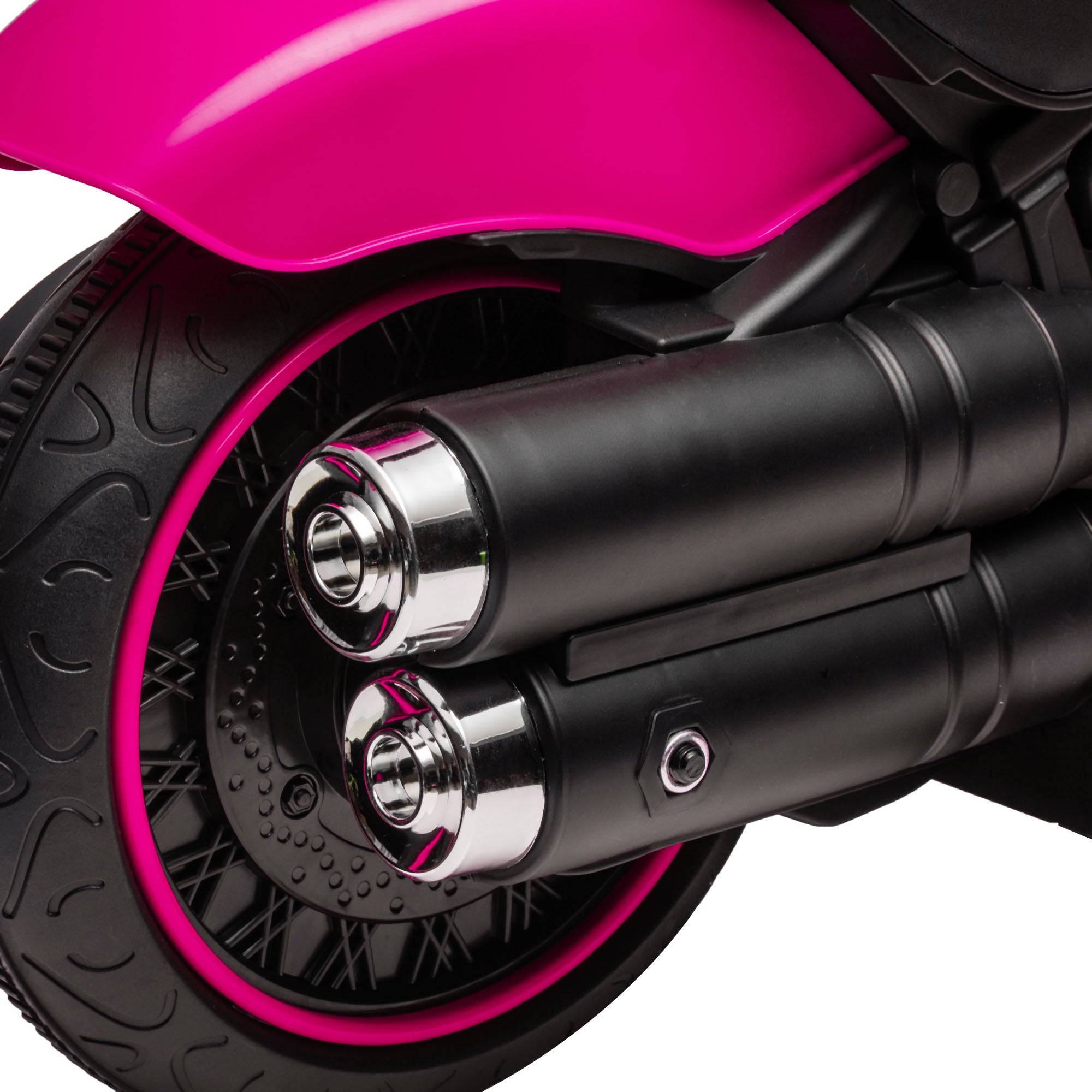 HOMCOM 6v Electric Motorbike with Training Wheels, One-Button Start - Pink - North Peak Garden Furniture