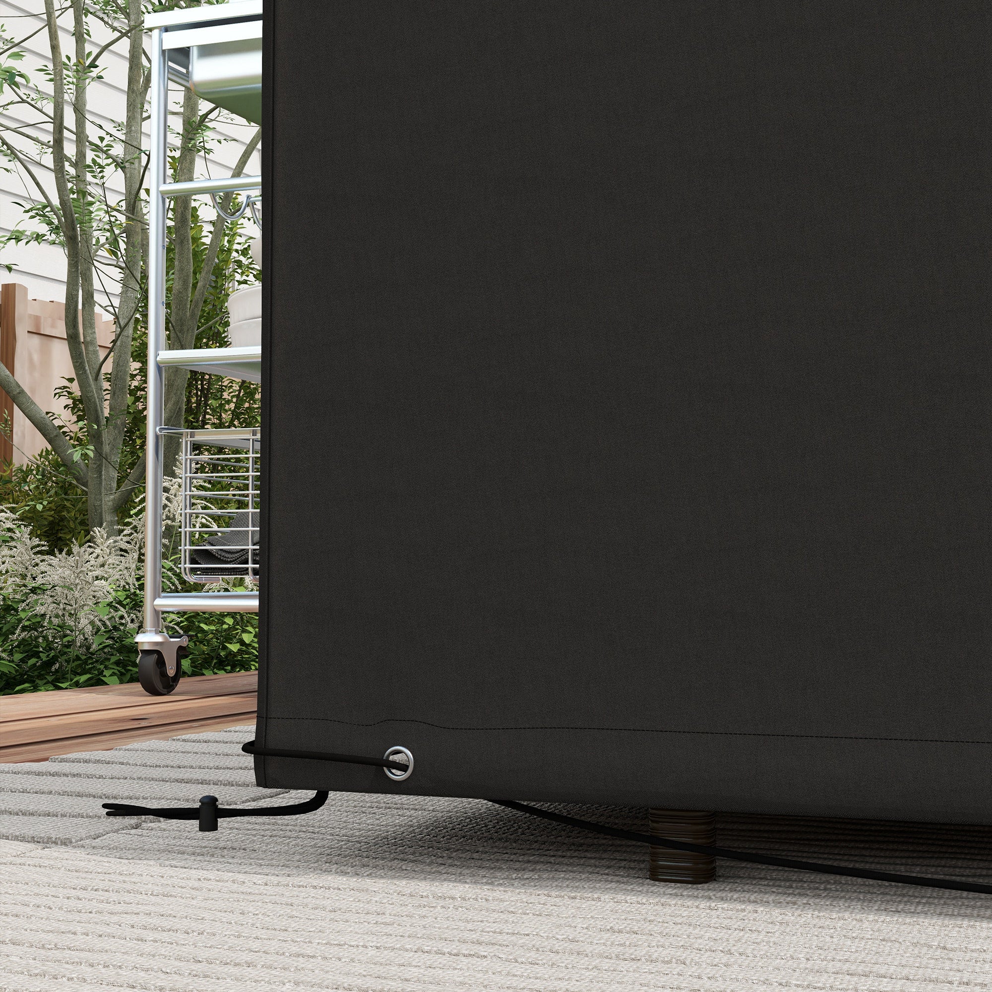 Outsunny Outdoor Garden Furniture Cover Waterproof, Anti-UV 600D Heavy Duty Oxford Fabric Patio Furniture Cover for Rectangular Sofa Table Set, Black, 245 x 165 x 66 cm