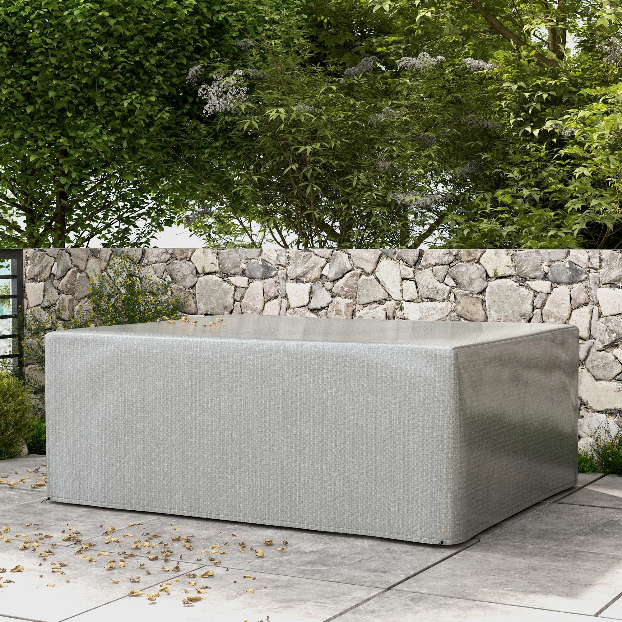 Outsunny 235 x 190 x 90 cm Large Patio Set Covers, Outdoor Garden Furniture Protection Cover Protector Waterproof Anti-UV Grey - North Peak Garden Furniture