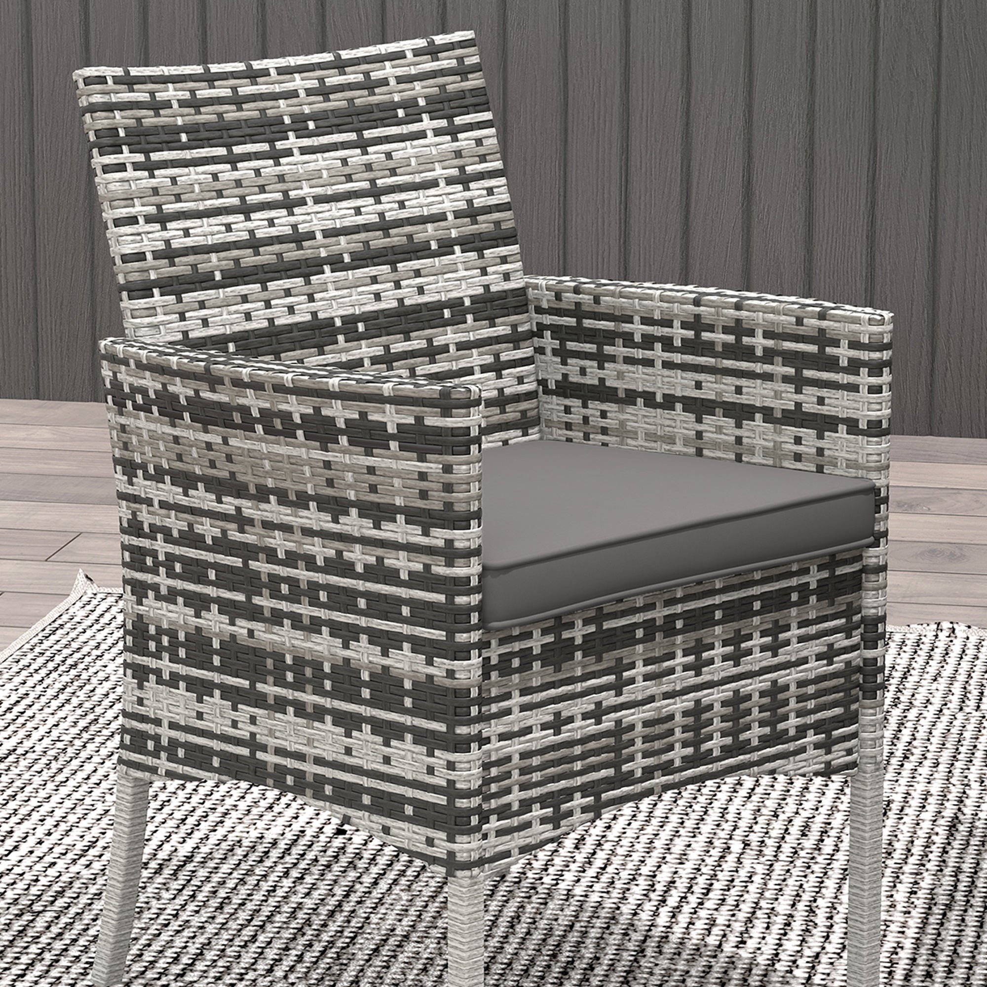 Outsunny Five-Pieces Rattan Dining Set - North Peak Garden Furniture
