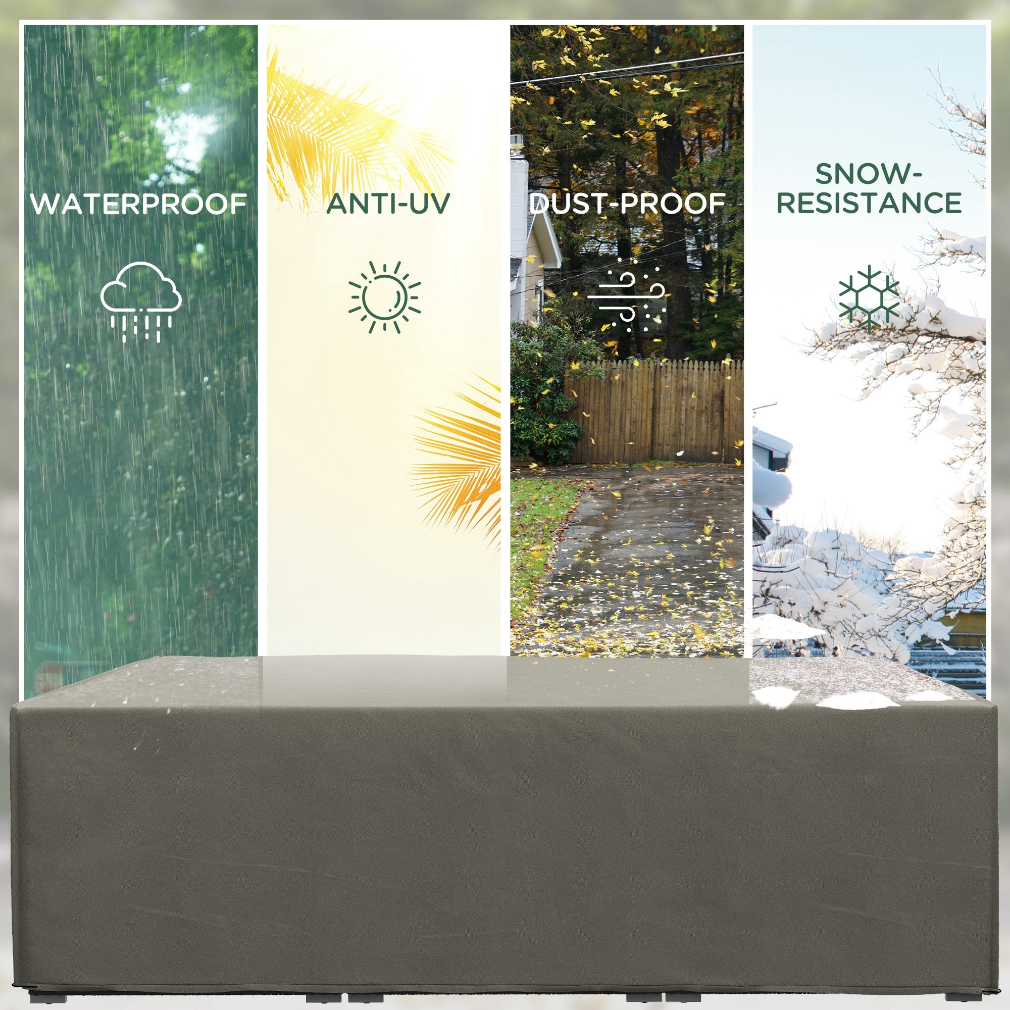 Outsunny 155 x 222cm Waterproof Furniture Cover - Grey - North Peak Garden Furniture