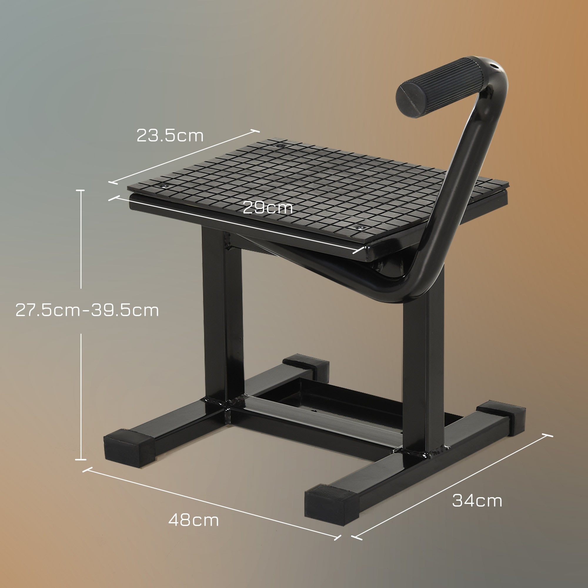 DURHAND Steel Motorbike Jack Lift, 27.5 / 39.5 Hcm - Black - North Peak Garden Furniture