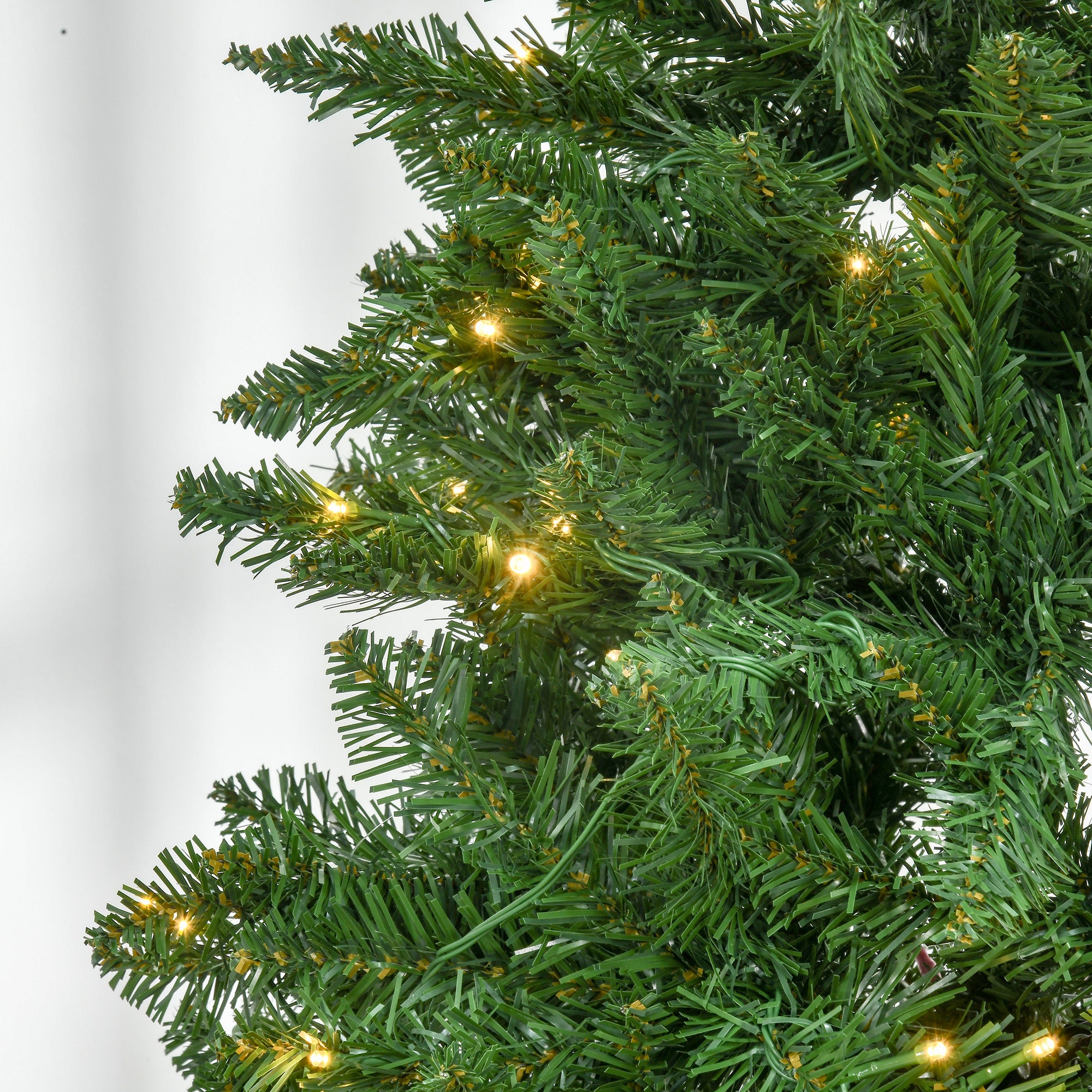 HOMCOM 6FT Christmas Tree Warm White LED Light Holiday Home Decoration, Green - North Peak Garden Furniture