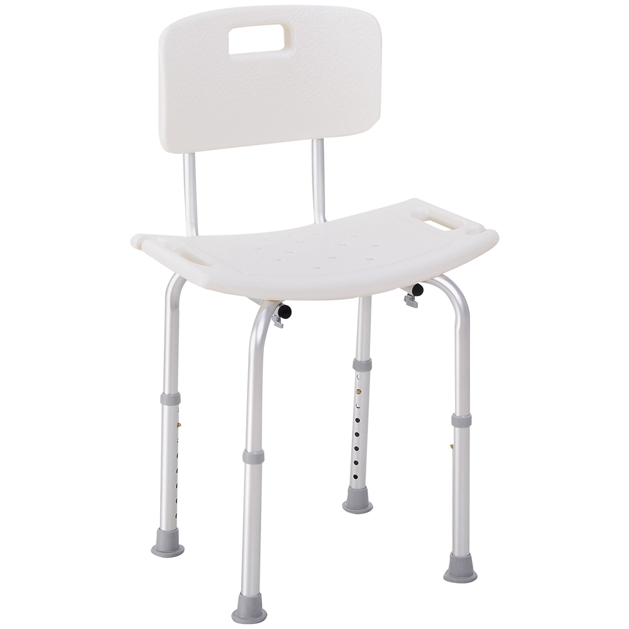 HOMCOM Bath Chair Shower Stool Safety Seat Bathroom Adjustable Positions Elderly Aids - North Peak Garden Furniture