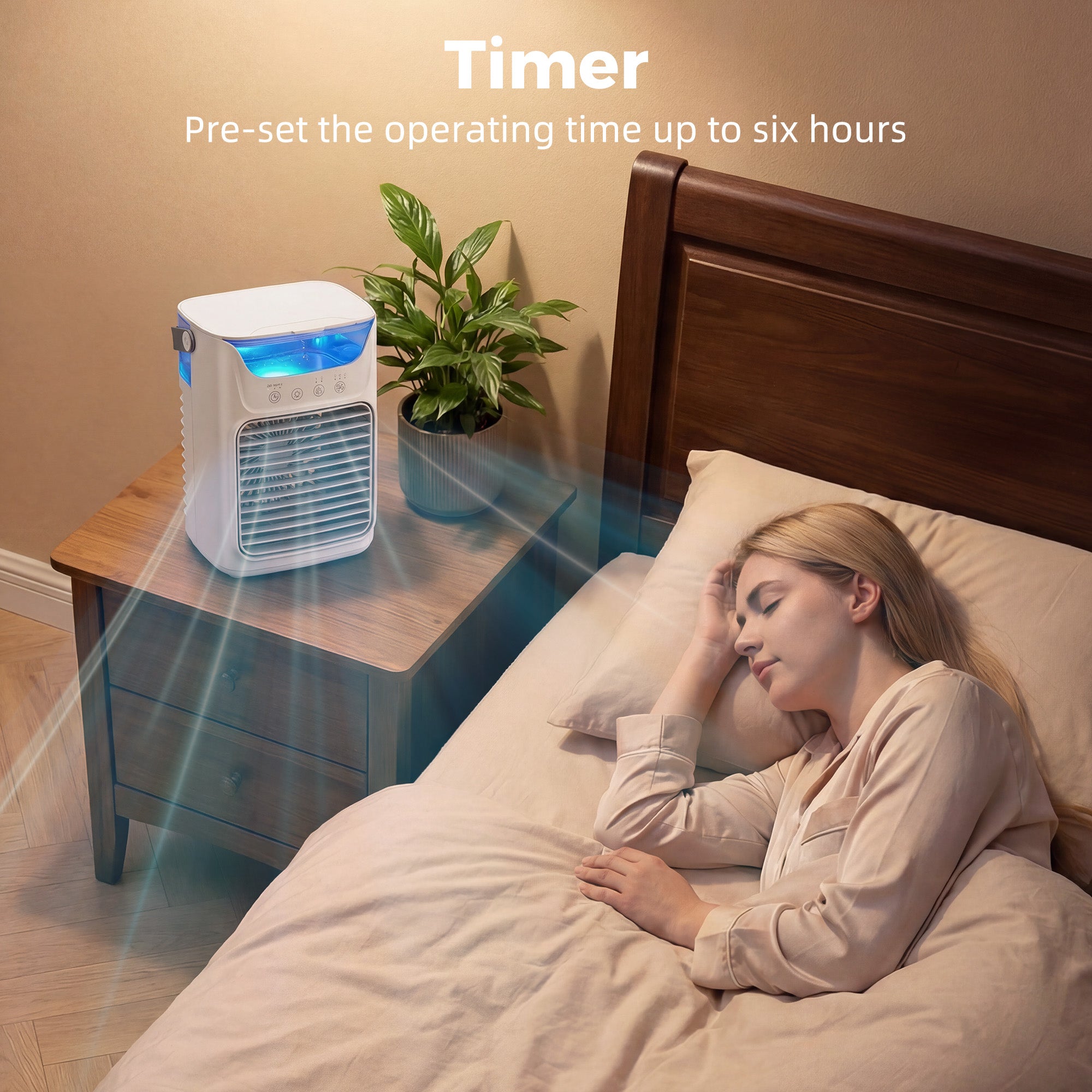 HOMCOM Desk Fan with Adjustable Head, 3-Speed Small Fan with 700ml Water Tank Grey