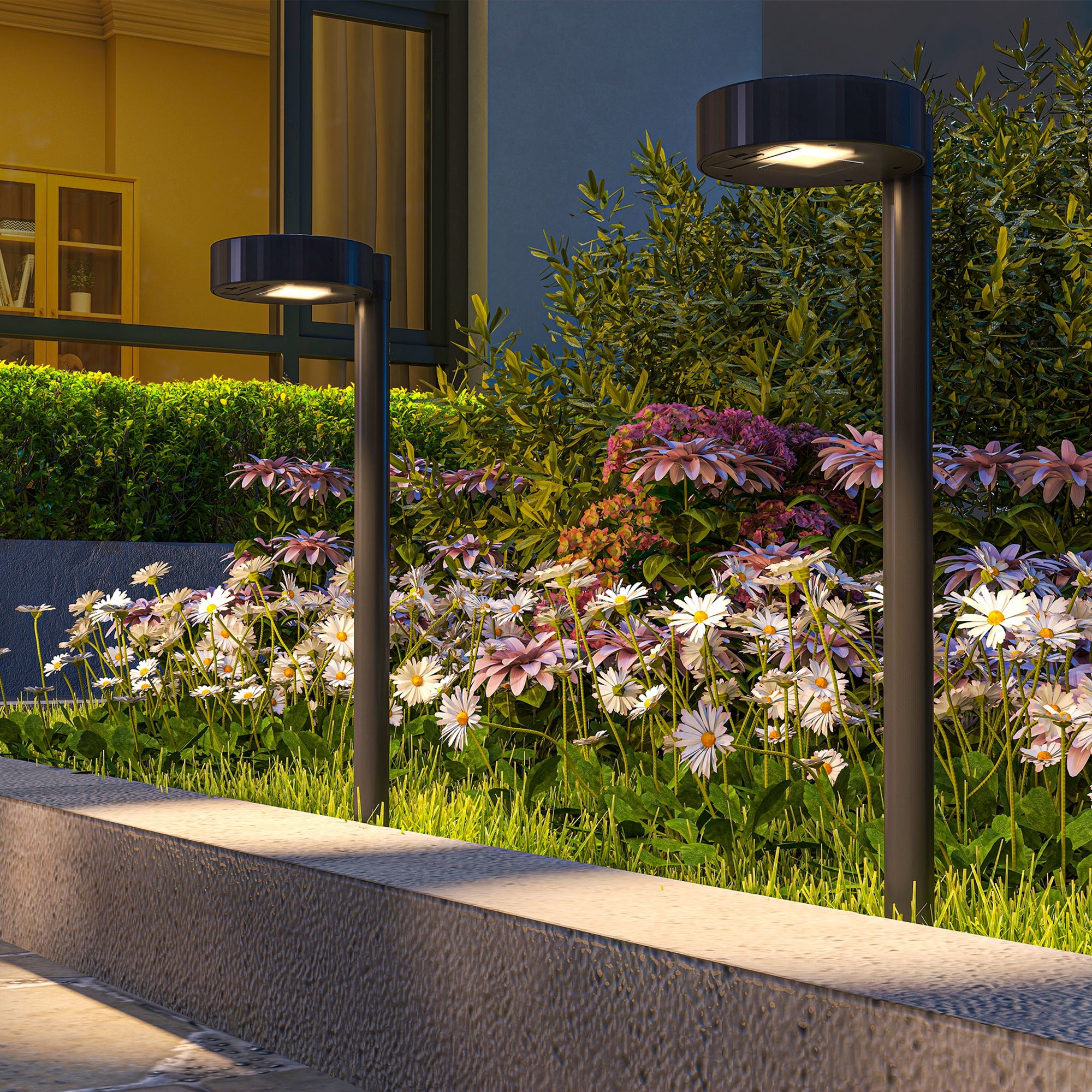 Outsunny Solar Lights Outdoor Garden Stake 8 Pack Pathway Lighting, Solar Stake Lights with Auto On/Off LED, IP44 Waterproof Plastic Outdoor Garden Lighting for Path, Patio and Landscape - North Peak Garden Furniture