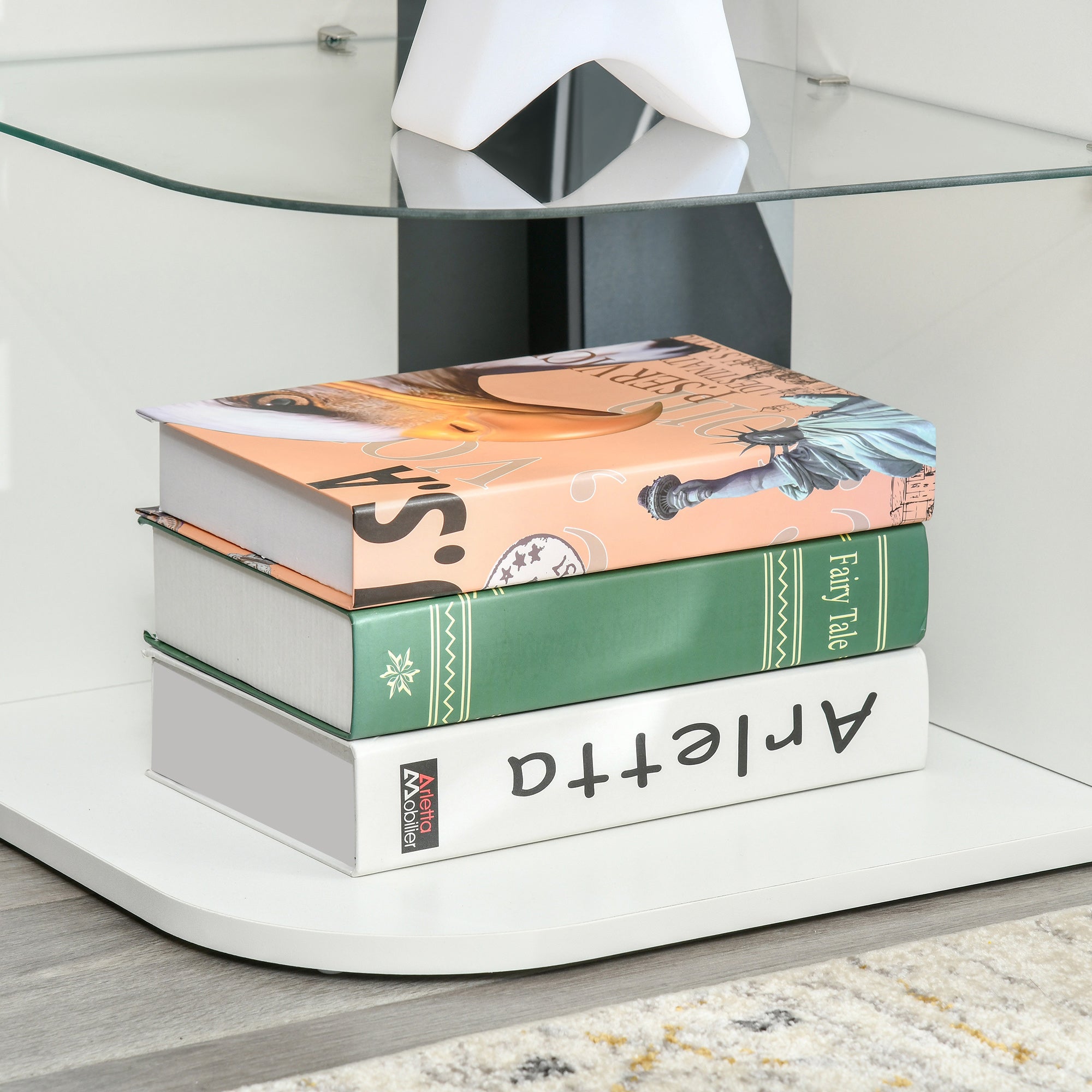HOMCOM Modern Side Table Three Layer Bedside Table Nightstand with 2 Storage Shelves, for Living room, Bedroom, White - North Peak Garden Furniture