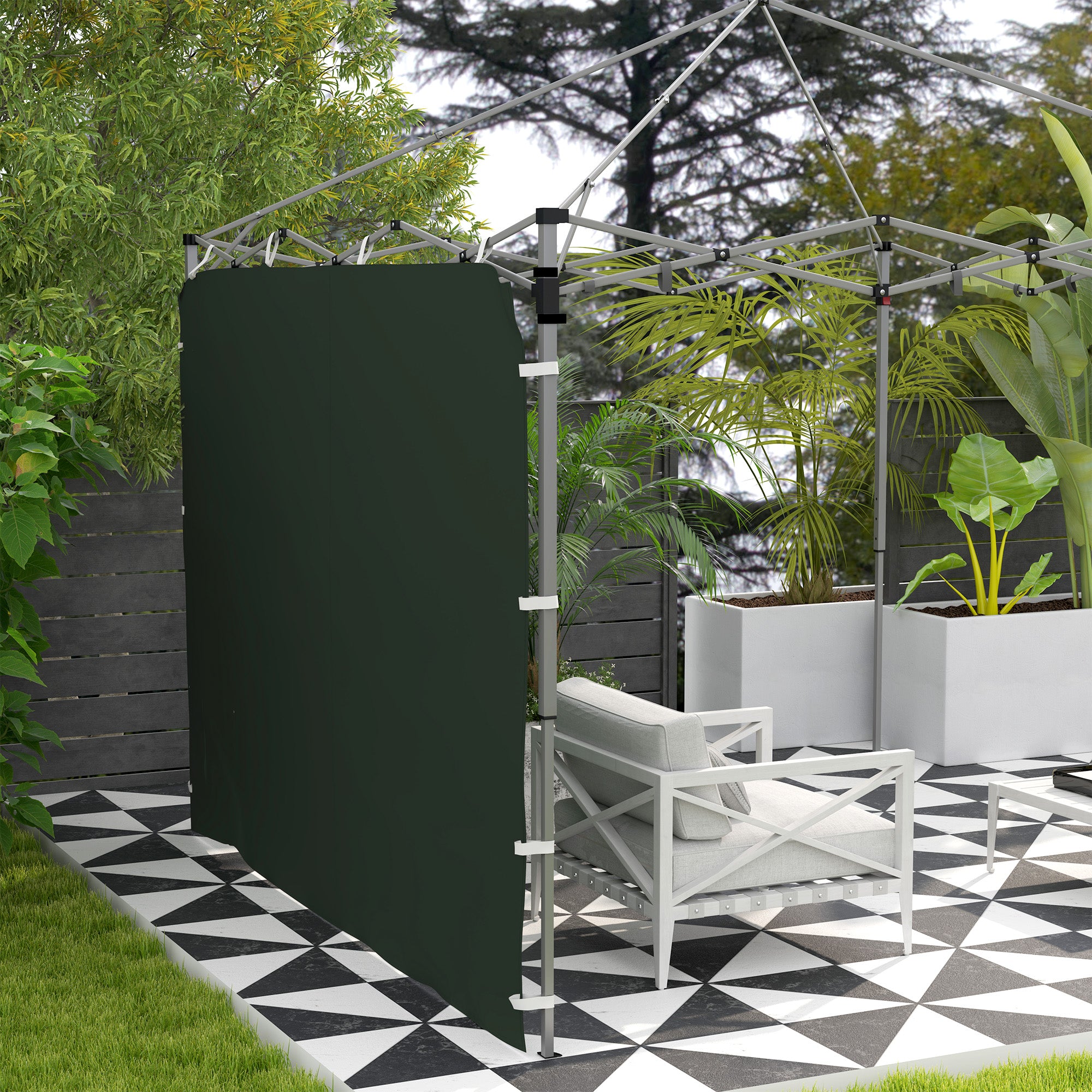 Outsunny 195 x 295cm Replacement Gazebo Sidewall - Green - North Peak Garden Furniture